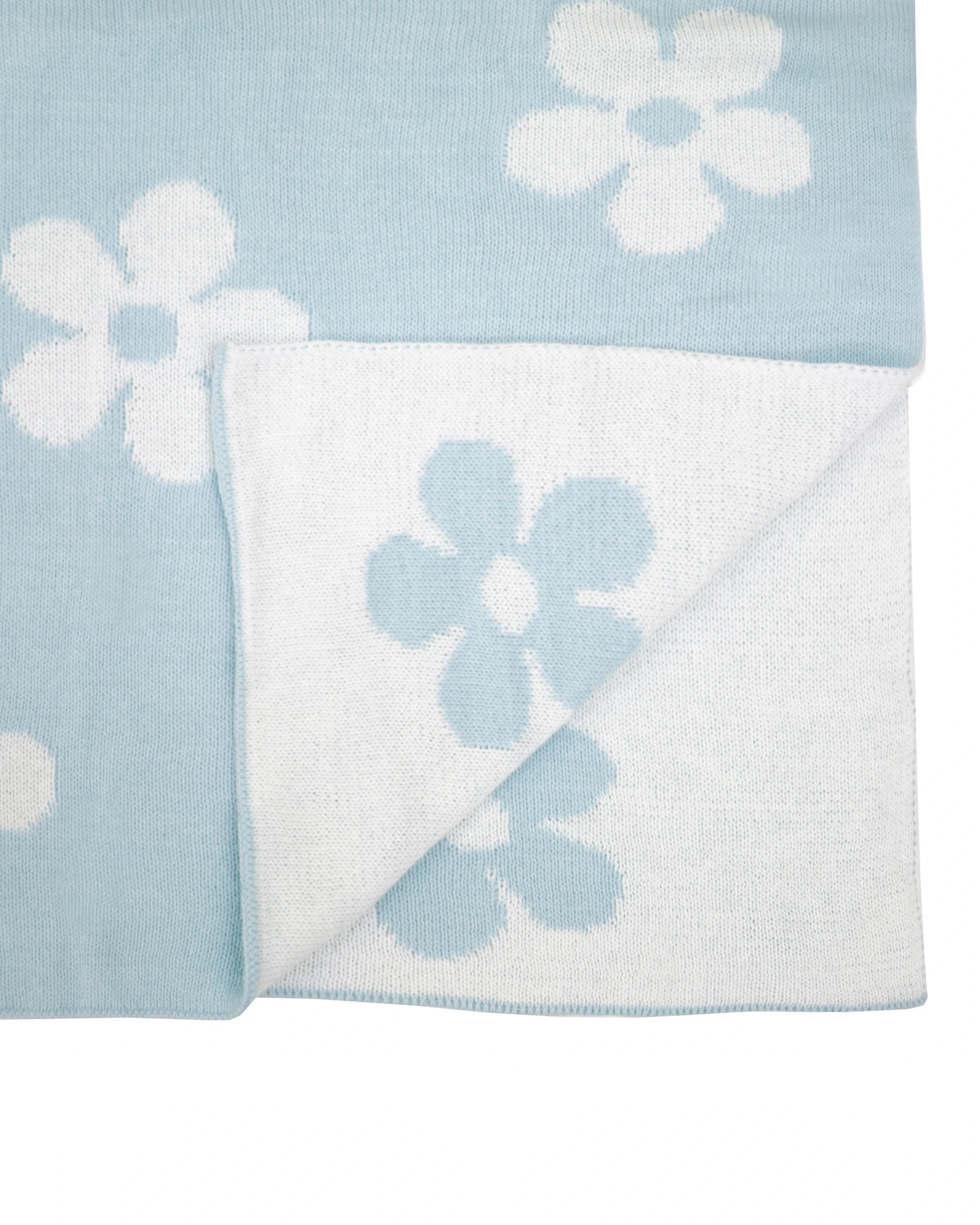 3 Bambury Anthea Cotton Knitted Throw Cloud - Blue, 3 of 3