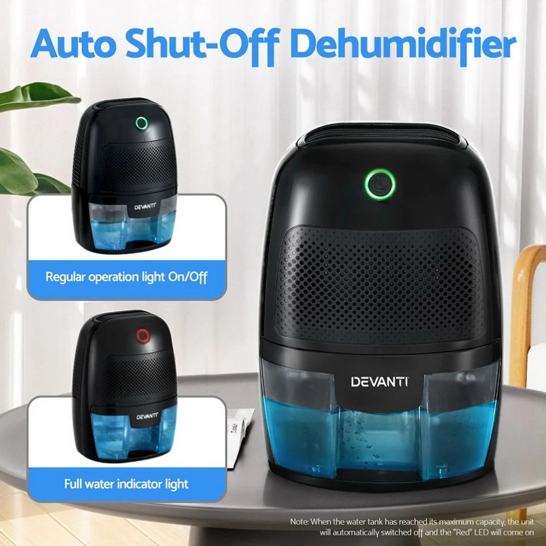 5 Devanti Dehumidifier 600ML Air Purifier Black
 - black, 5 of 7