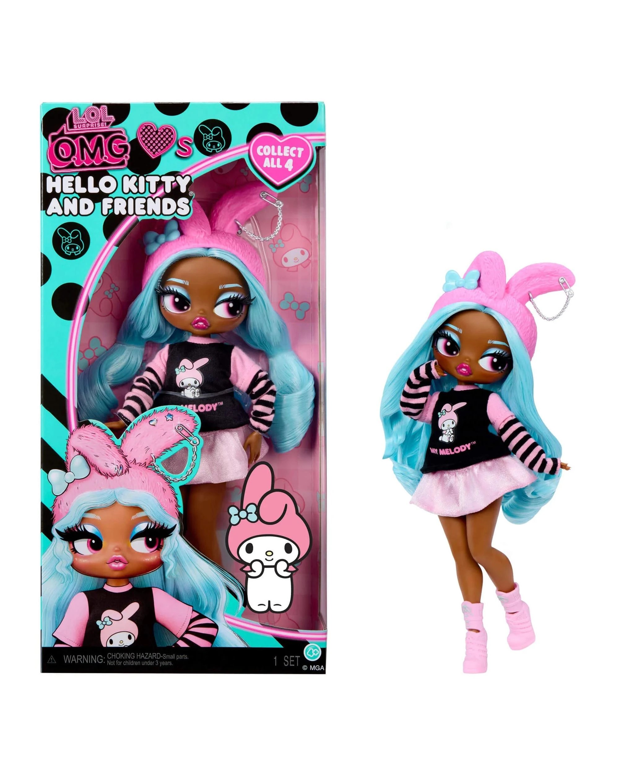 1 L.O.L. Surprise! O.M.G. Loves Sanrio Hello Kitty and Friends My Melody Doll, 1 of 3