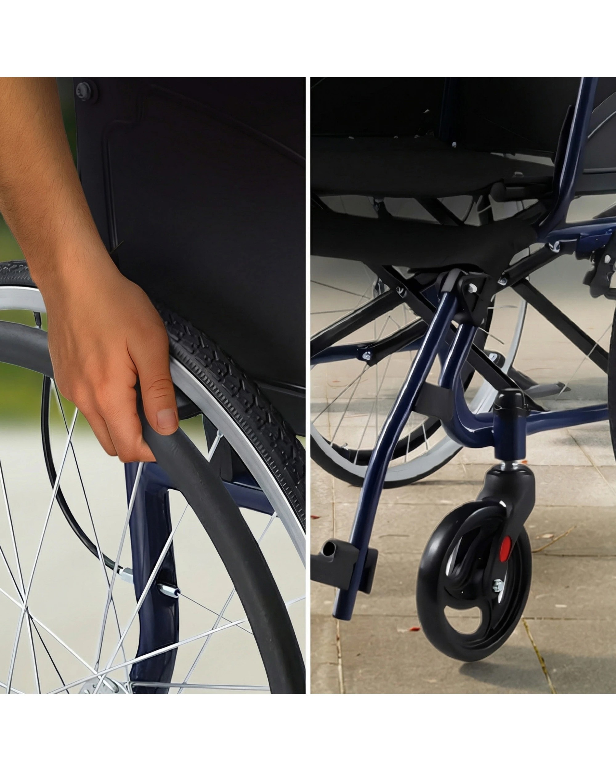 7 Orthonica Wheelchair 20in Wheel Chair Steel Frame Mobility Aid Self Propelled Foldable - Black, 7 of 7