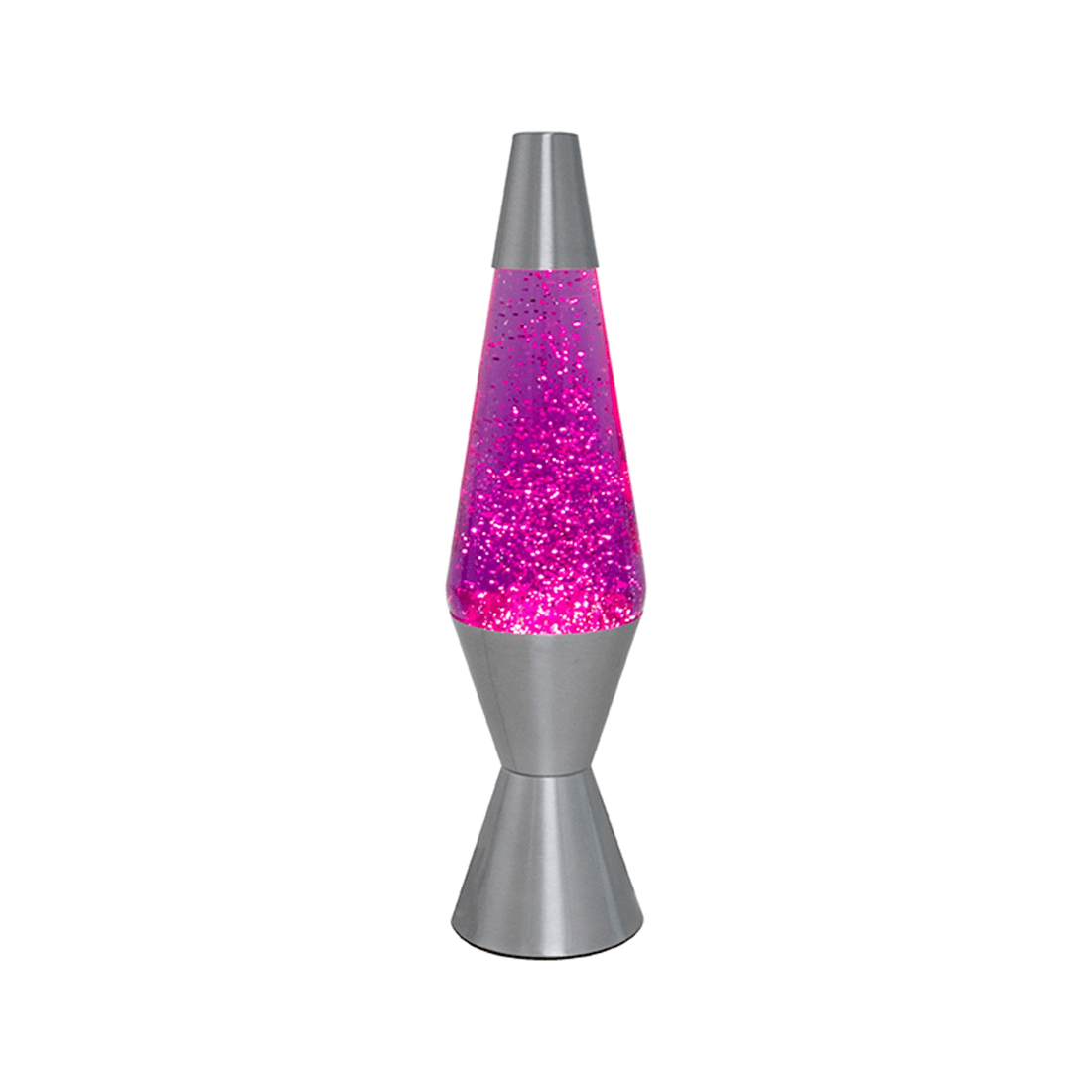 3 Purple-pink Glitter Lava Lamp Style Silver Retro Novelty Room Lighting 37cm
 - Pink, 3 of 3