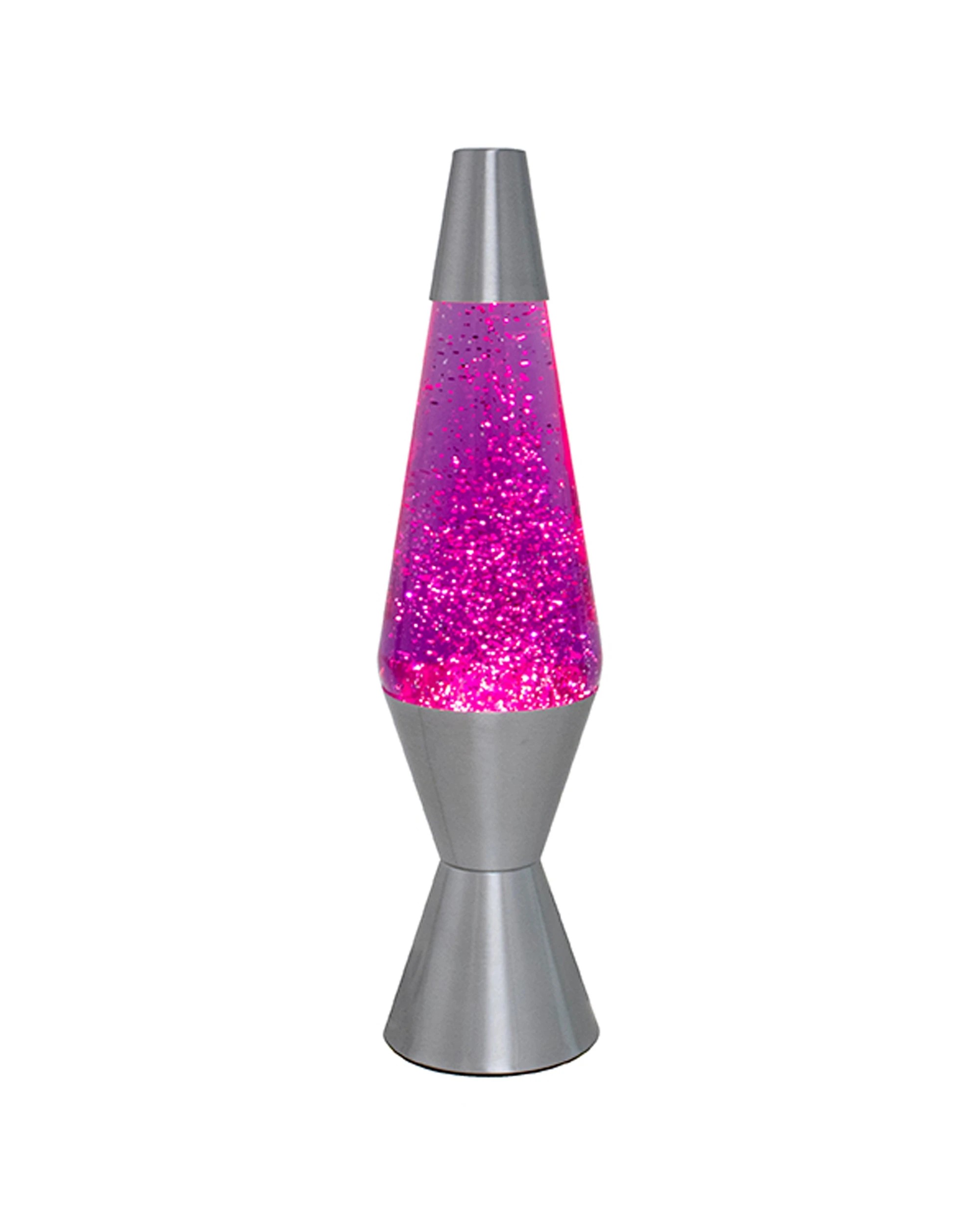 3 Purple-pink Glitter Lava Lamp Style Silver Retro Novelty Room Lighting 37cm
 - Pink, 3 of 3