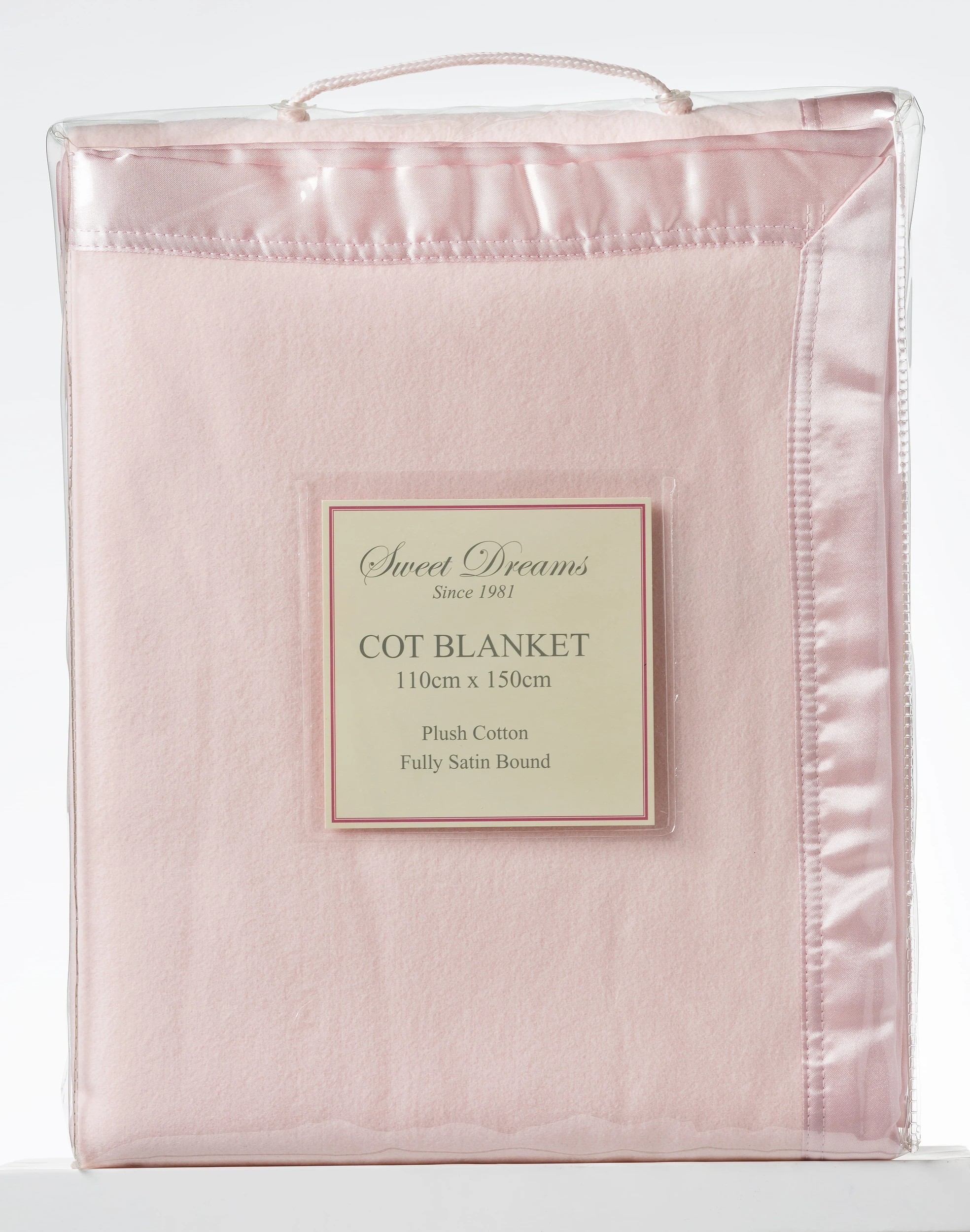 1 Sweet Dreams Cot Cotton Fleece Blanket Pink, 1 of 2