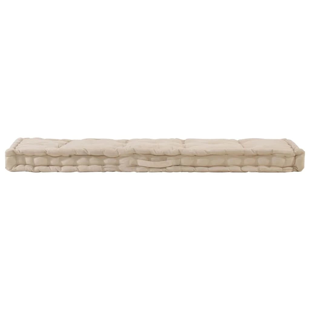 2 vidaXL Pallet Floor Cushion Cotton - Beige, 2 of 6