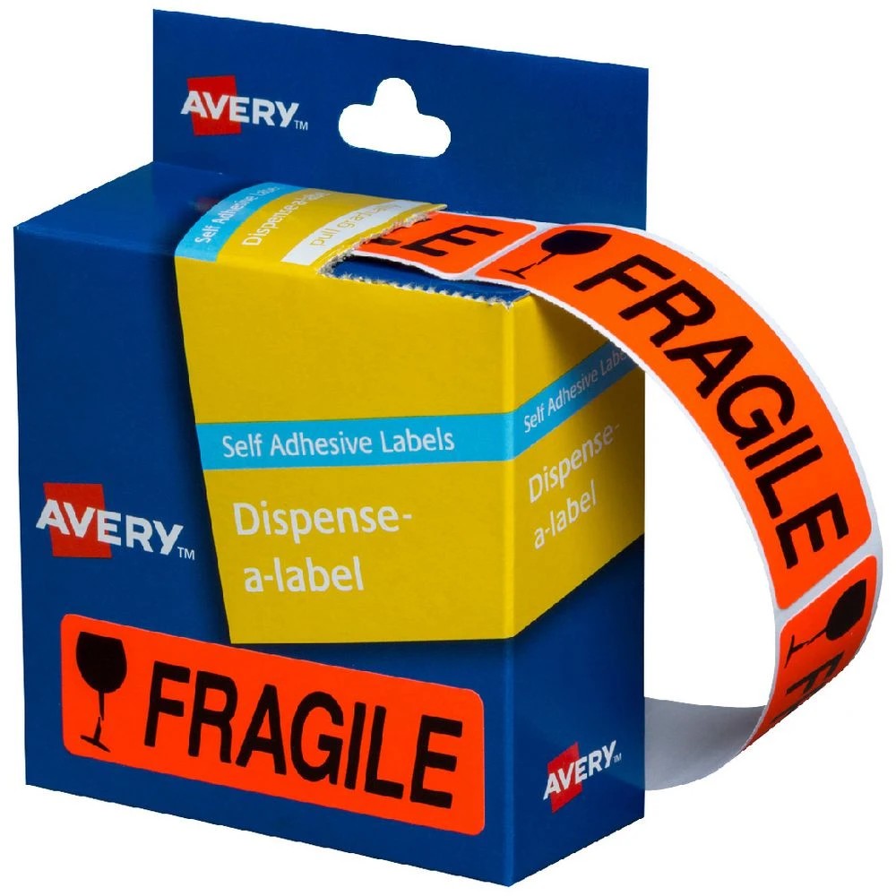 1 Avery Pre Printed Dispenser Labels Fragile 125 Pack, 1 of 1
