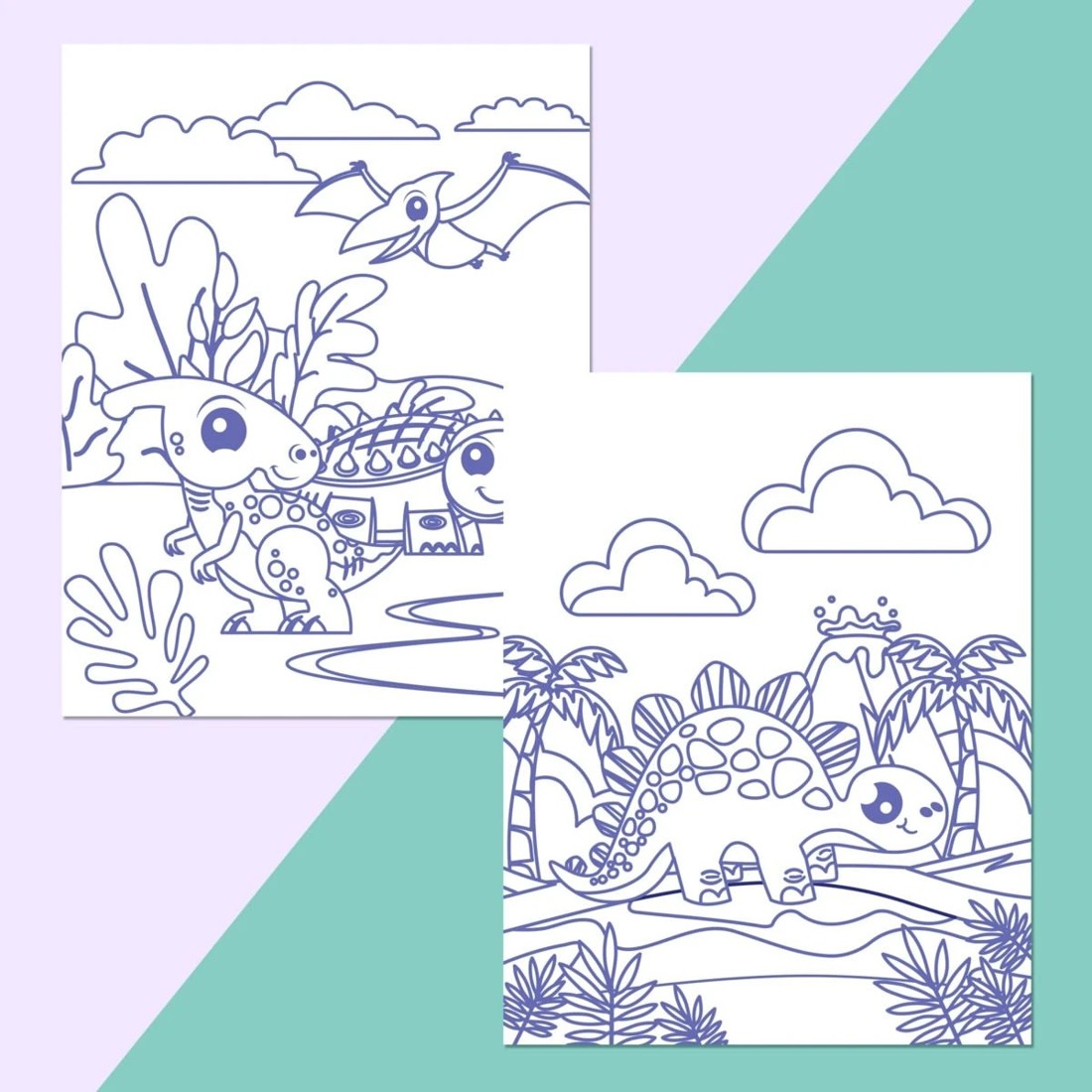 3 Kaleidoscope Dinosaurs: Colour Me Magnets and Colouring Book, 3 of 5