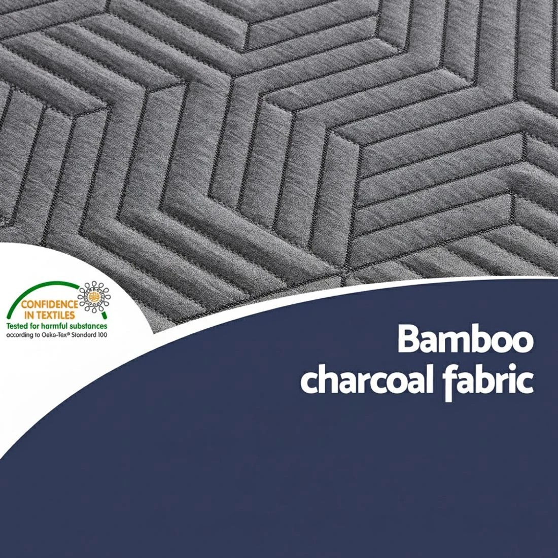 6 Giselle 8cm Memory Foam Mattress Topper Gel Dual Layer Foam Bamboo King Single - King Single Bed - Grey, 6 of 9