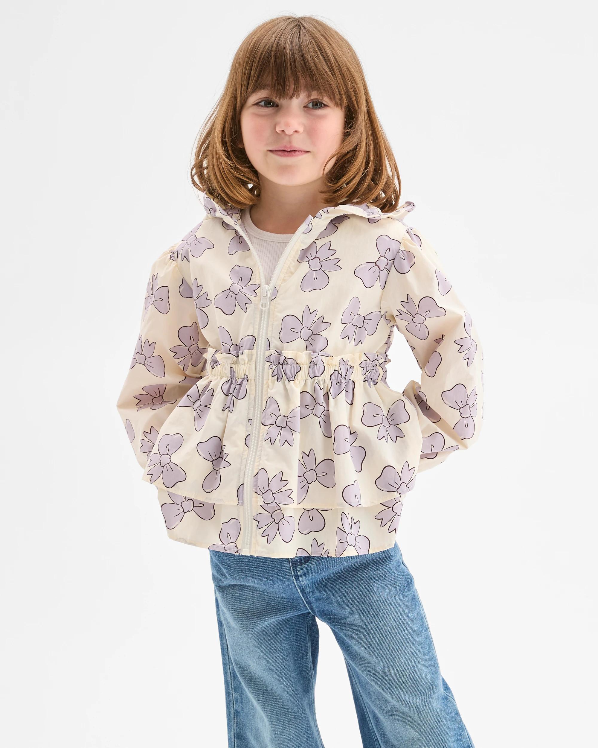 3 Target Kids Water Repellent Long Sleeve Frill Jacket BOW AOP MULTI, 3 of 7