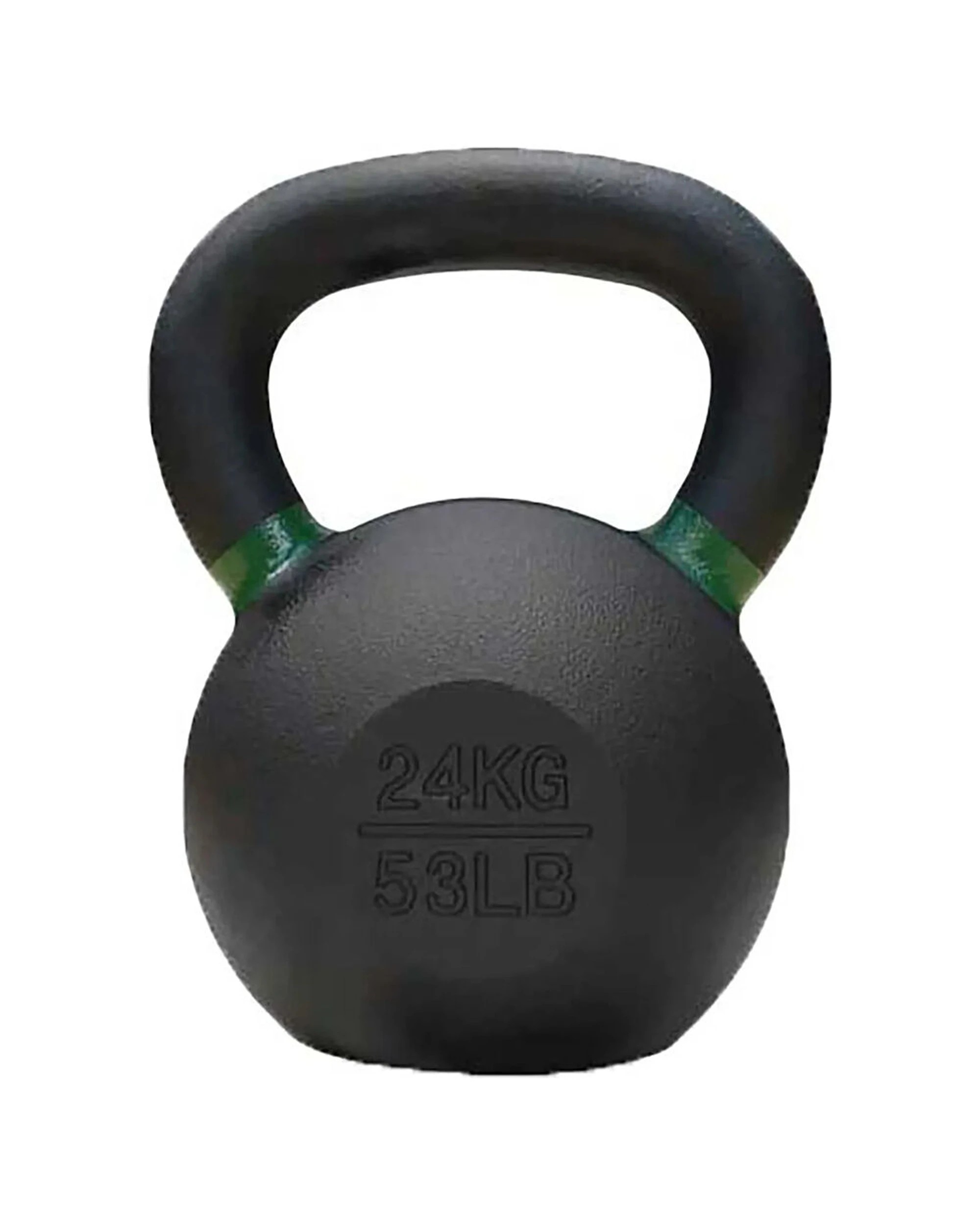 1 BODYWORX Premium Cast Iron Kettlebell 24KG Gym Strength Training Flat Bottom - Black, 1 of 1