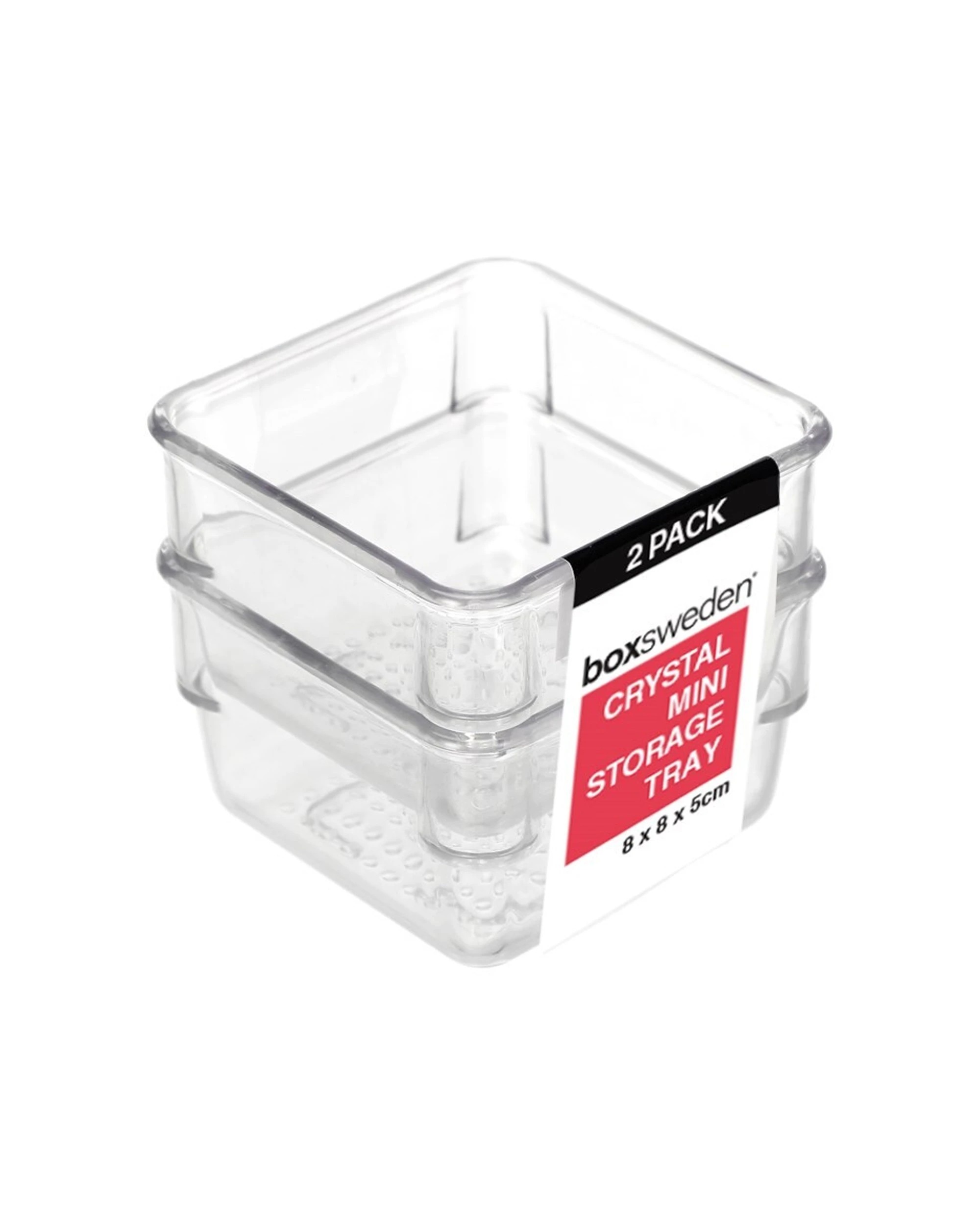2 Boxsweden 10x 2pc Crystal Mini Storage Tray Storage Boxes 8x8x5cm - Clear, 2 of 4
