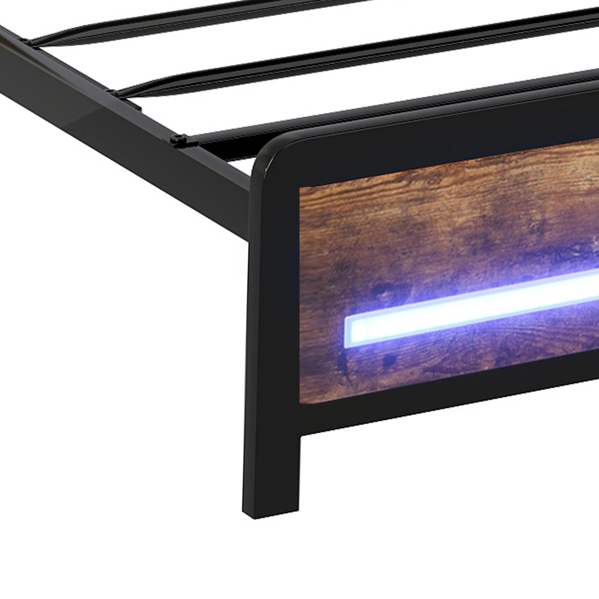 6 Levede Single Bed Frame with LED Charging Station and Storage Bedhead, 6 of 9