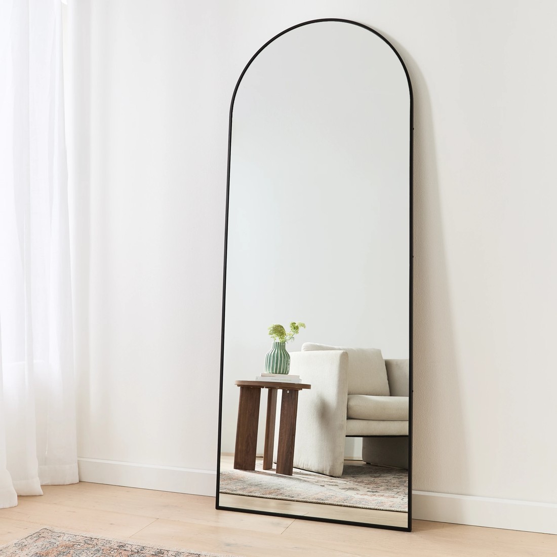 1 Arch Black Floor Mirror, 180cm x 70cm, 1 of 5