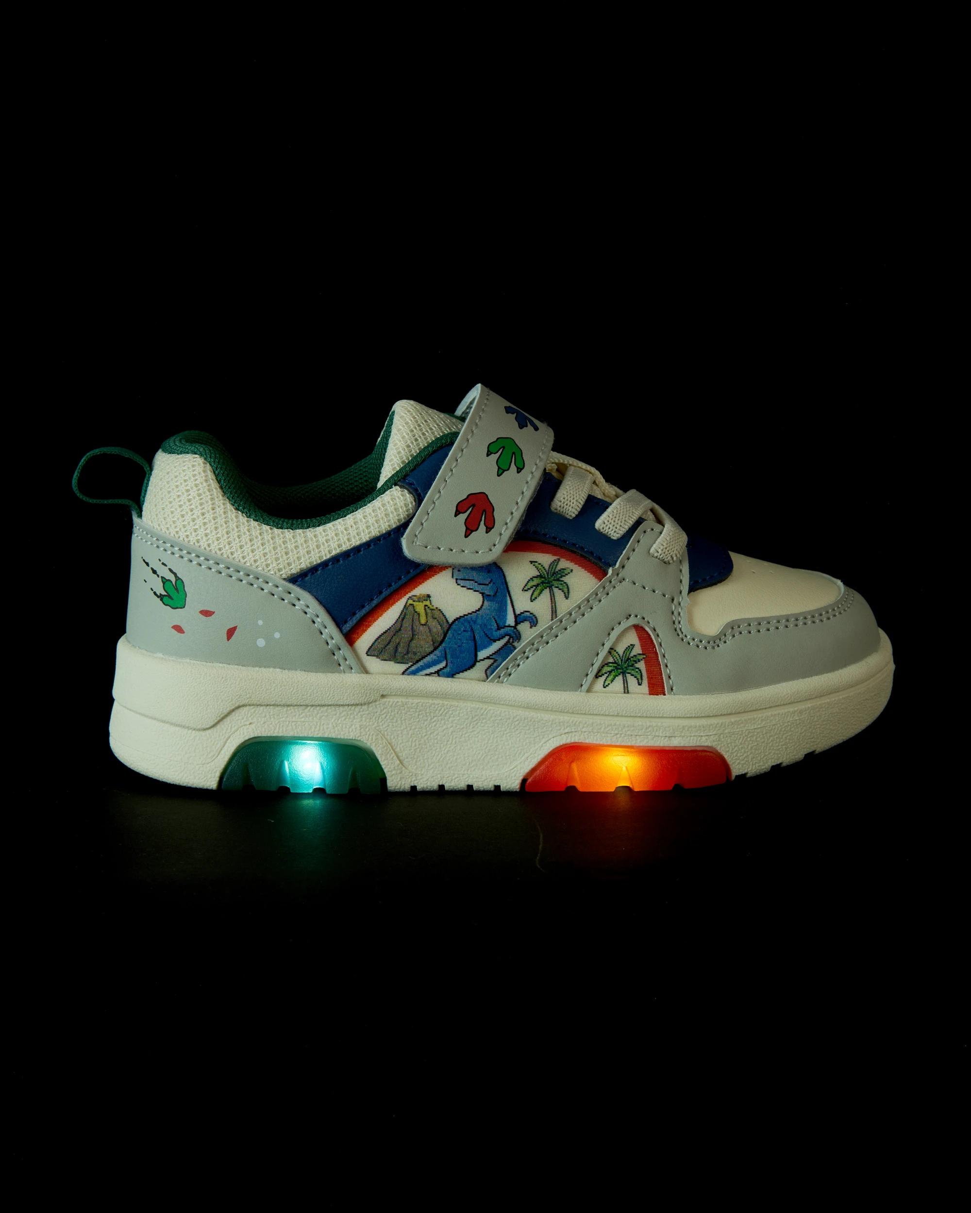 2 Junior Light Up Casual Sneakers Dinosaur, 2 of 6