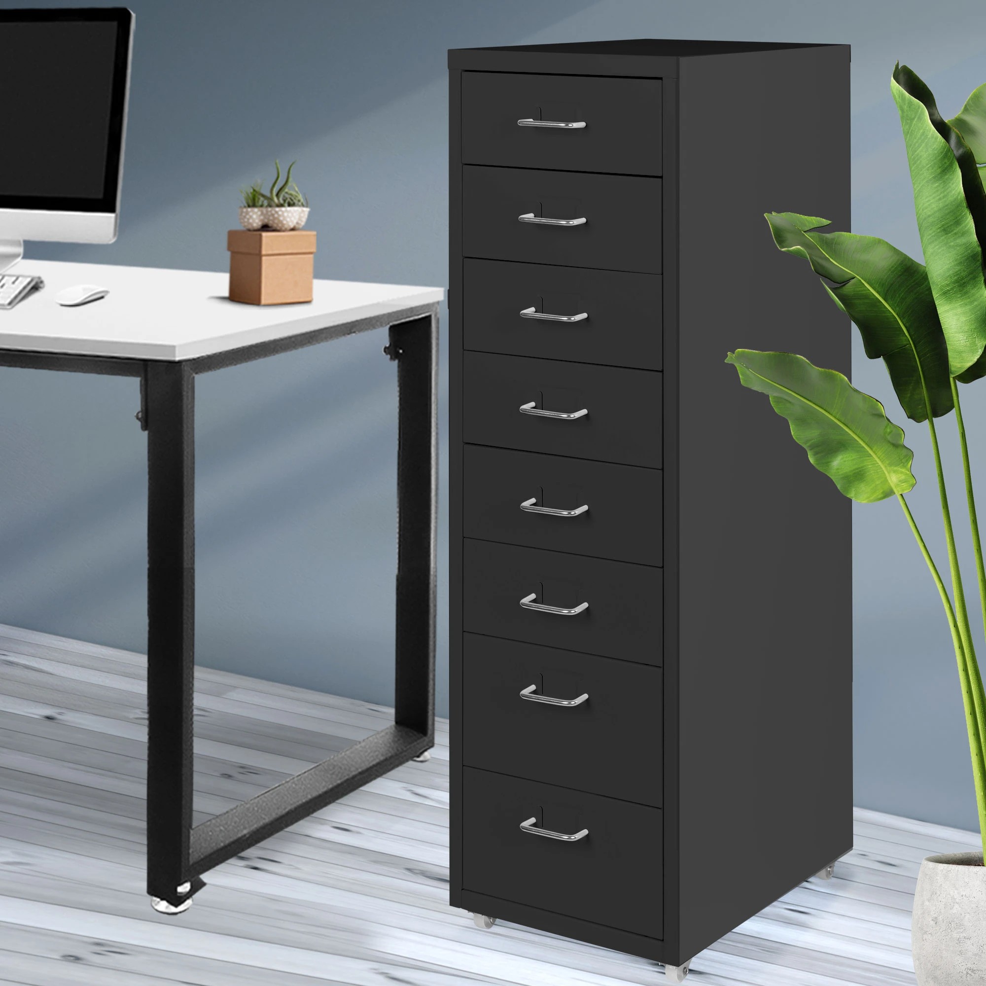 7 Levede 8 Drawer Office Cabinet - Black, 7 of 8