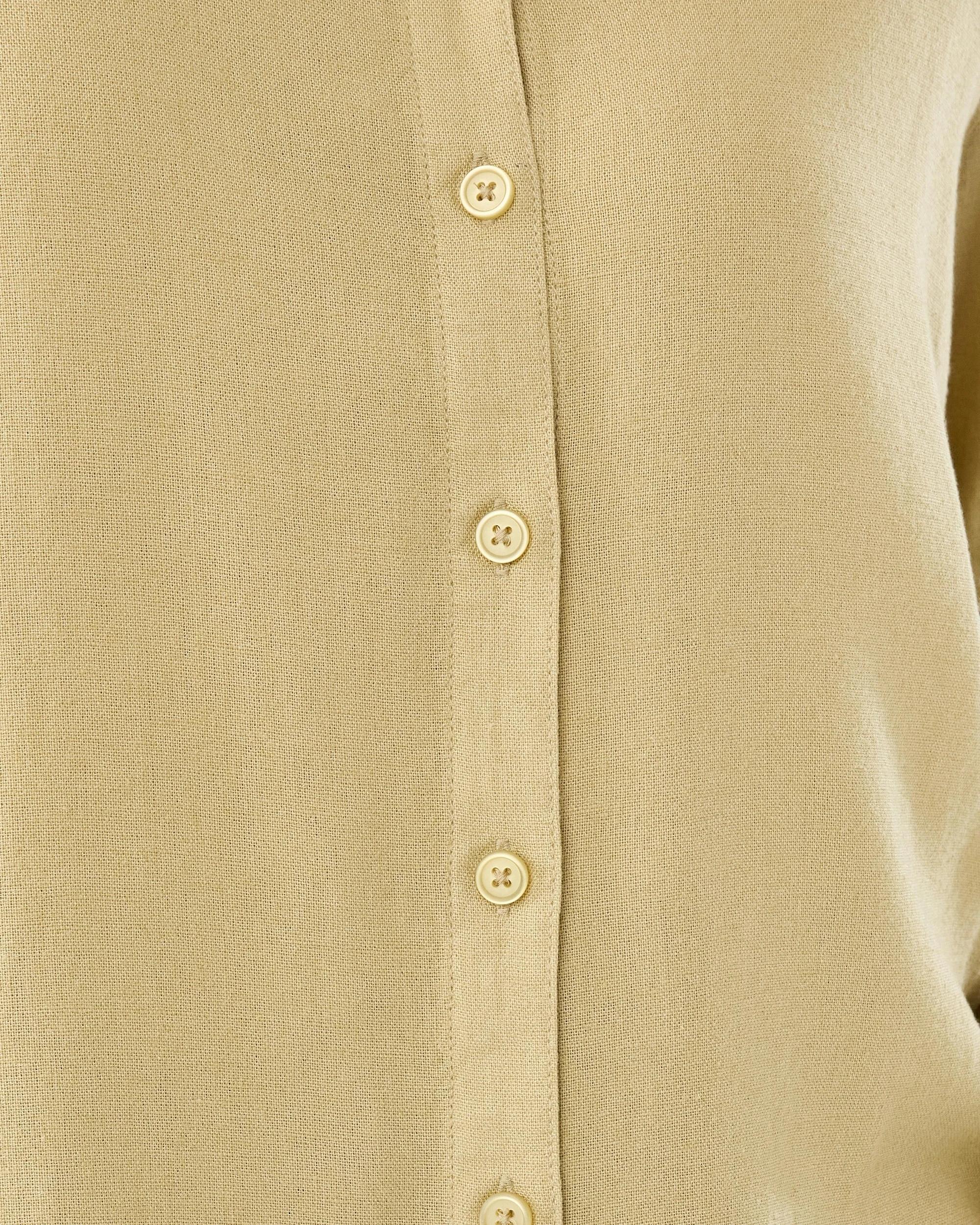 7 Long Sleeve Linen Blend Shirt Dust Beige, 7 of 7