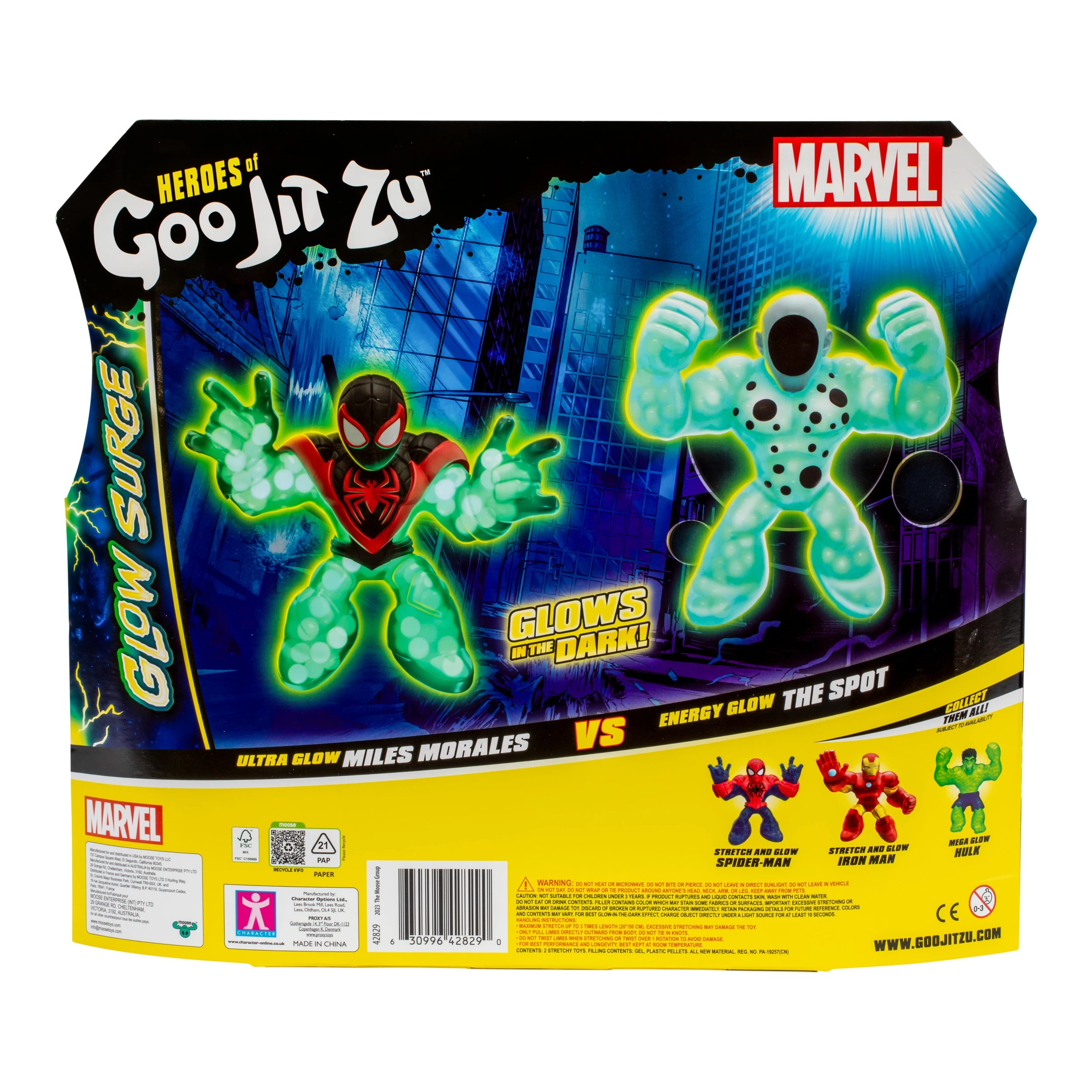 5 Heroes of Goo Jit Zu Hogjz Marvel Glow Surge Versus Pack - Multi, 5 of 9