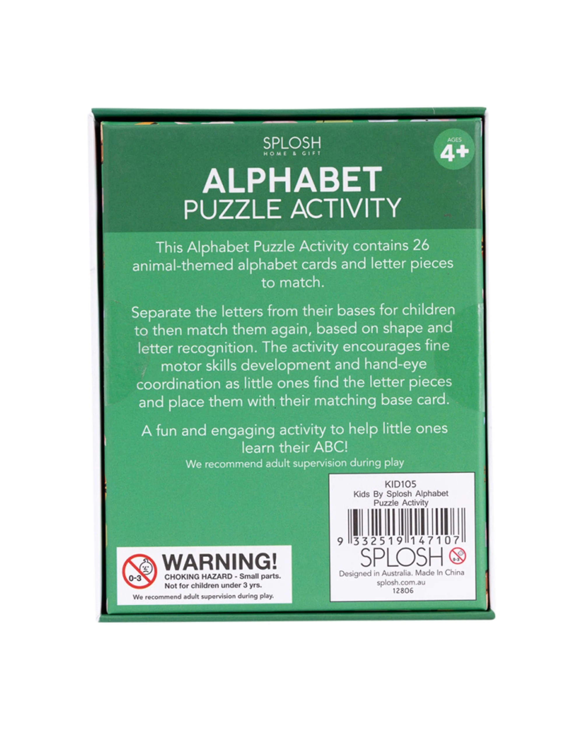 3 Splosh 2x 26pc Alphabet Puzzle Activity Learning Cards Kids Game - Green, 3 of 6