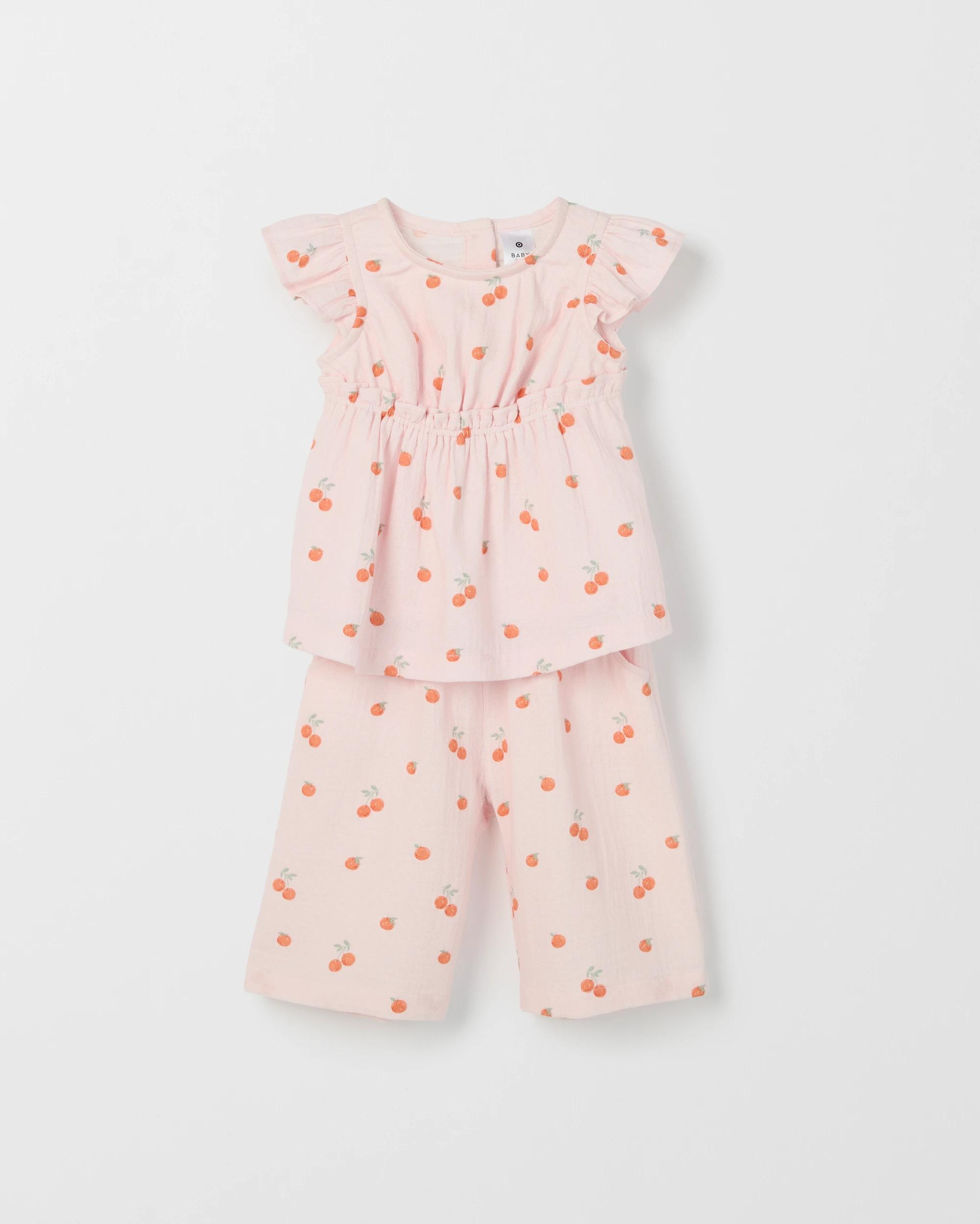 4 Target Baby Baby Crinkle Top & Pants 2 Piece Set PINK, 4 of 5