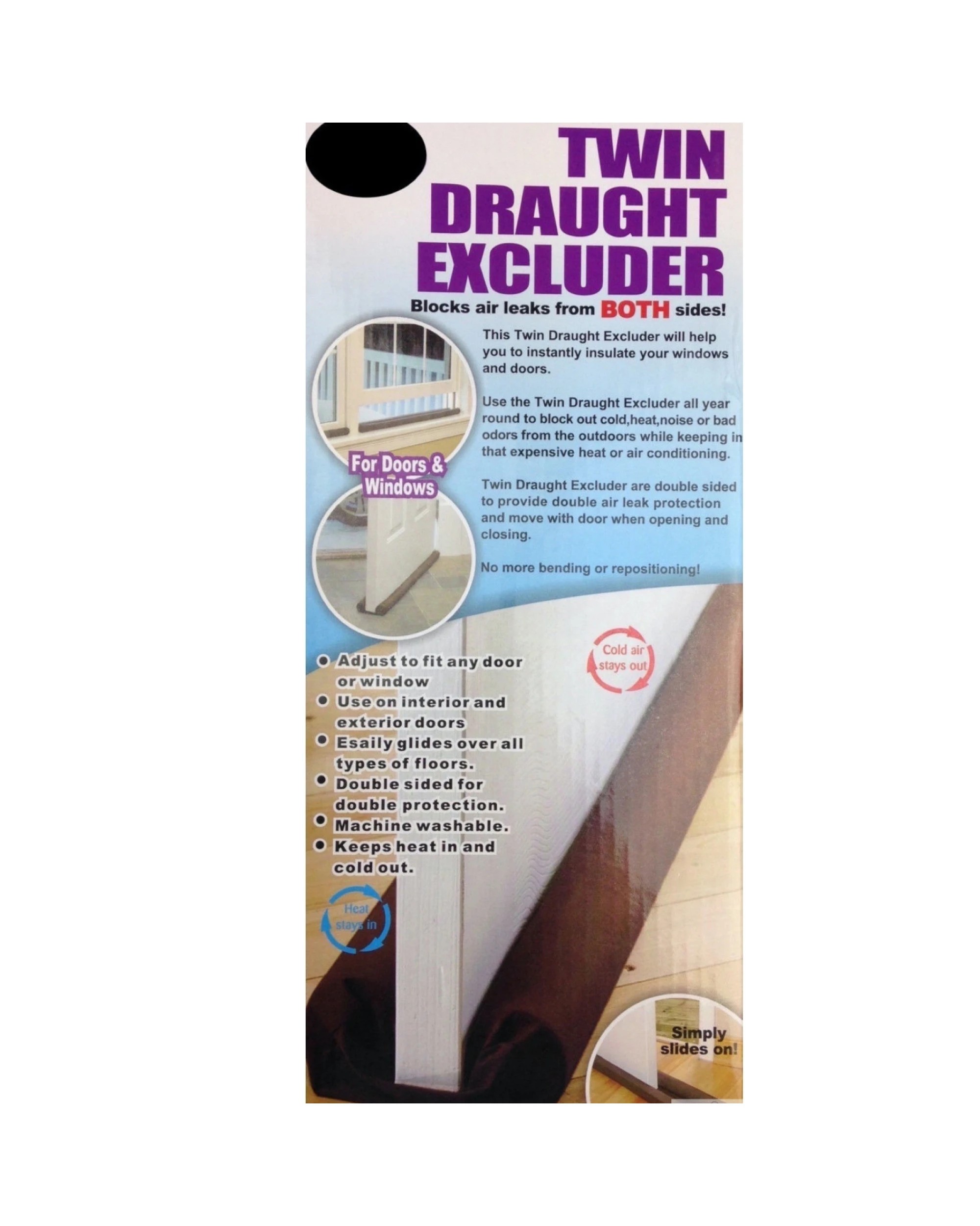 4 BR Home Twin Draft Stopper Double-Sided Door Guard Weather Seal, 4 of 5
