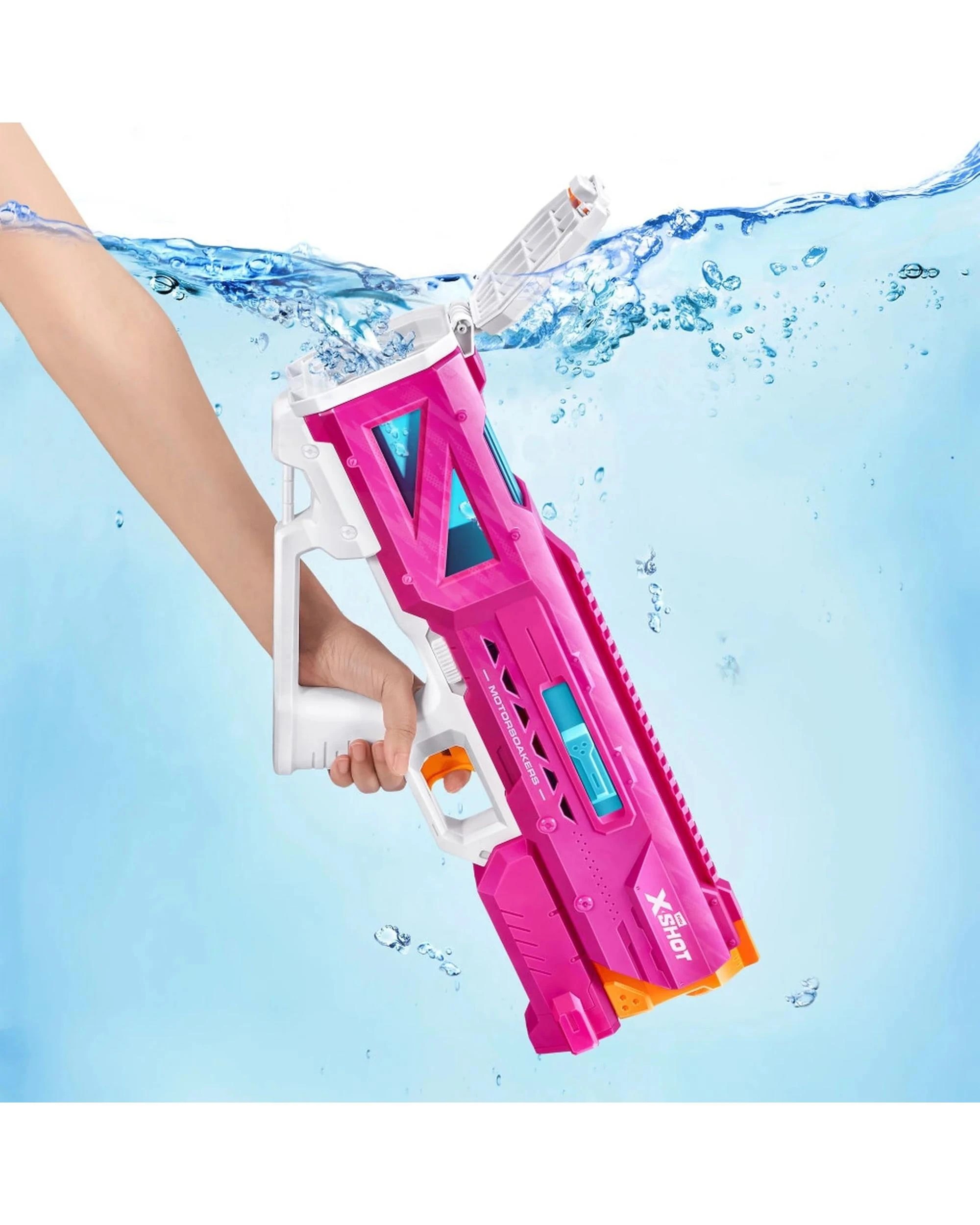 4 Zuru XShot Fast Fill Motor Soakers Hydra Pulse Water Blaster - Pink, 4 of 7