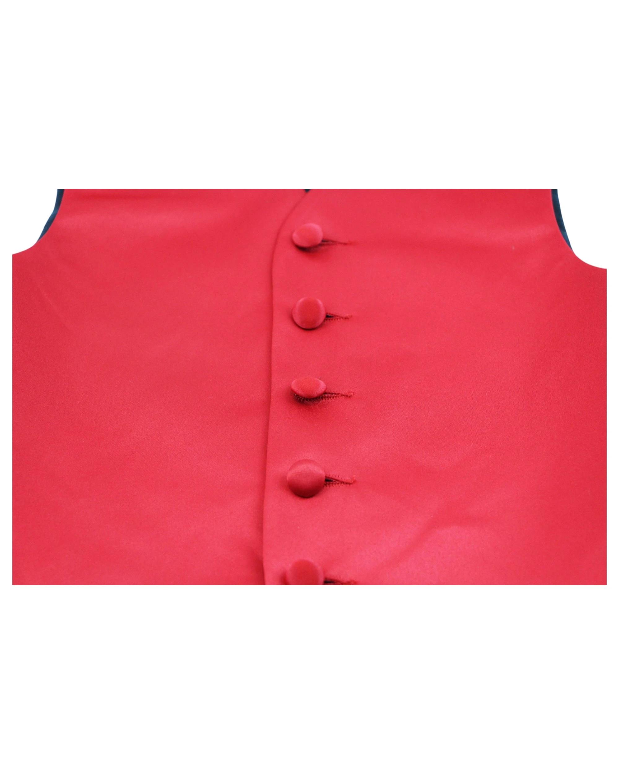 2 Zasel Boys Junior Vest Adjustable Waistcoat RED, 2 of 3
