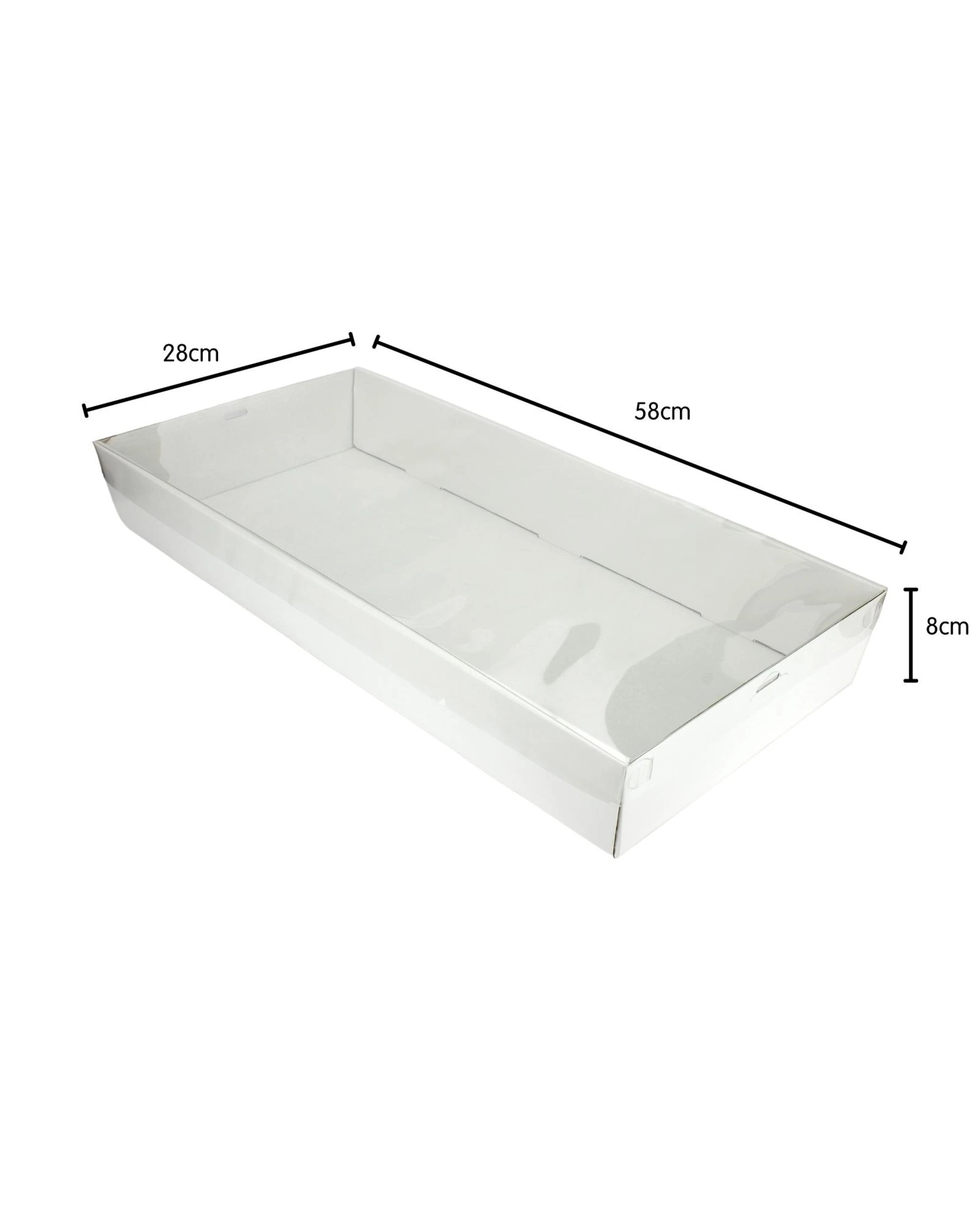 3 Spice Kitchen White Grazing Box with Clear Plastic Lid 58cm x 28cm x 8cm - White, 3 of 4