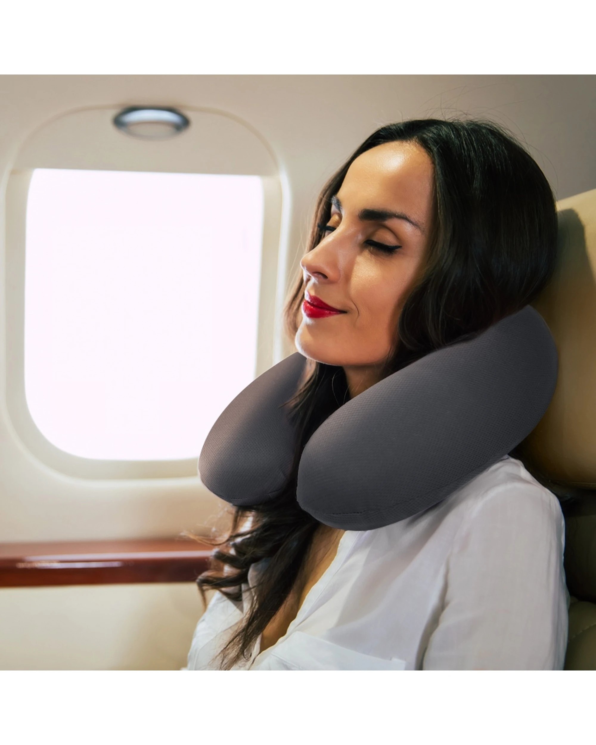 6 Bas Phillips 2PK Air Flex Memory Foam Neck Support Travel Pillow Vacuum - Charcoal, 6 of 6