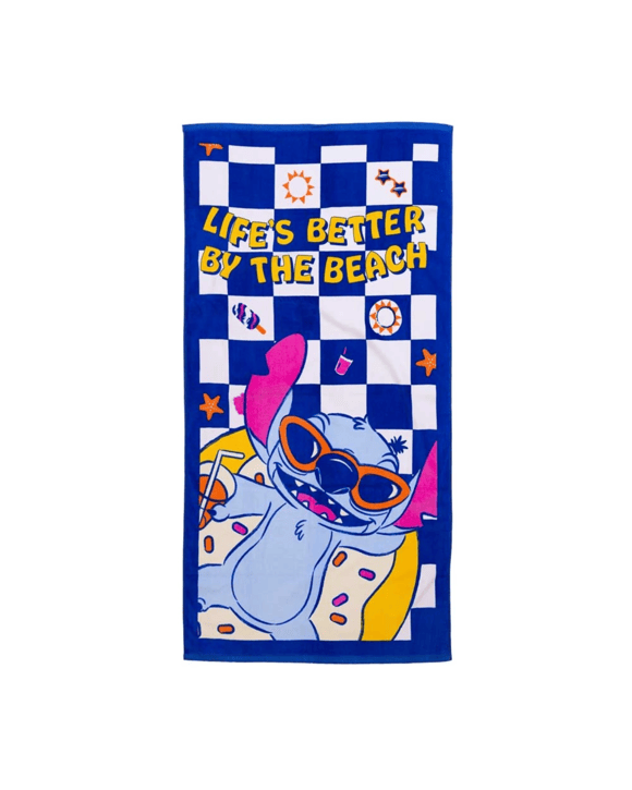 Disney - Lilo & Stitch - Life's Better on the Beach Checkered Towel