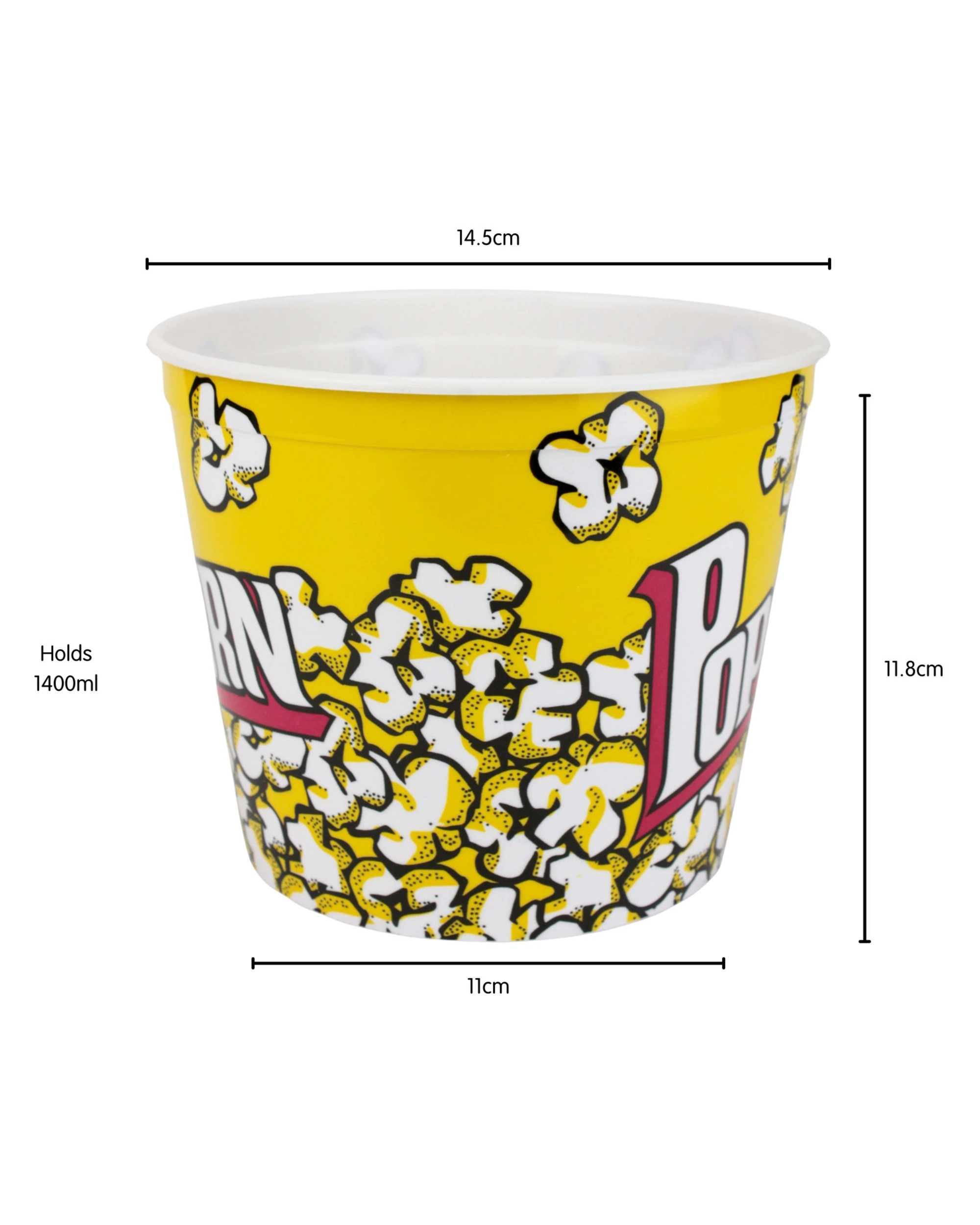 2 Durmaz Yellow Reusable Popcorn Bucket - Yellow, 2 of 3