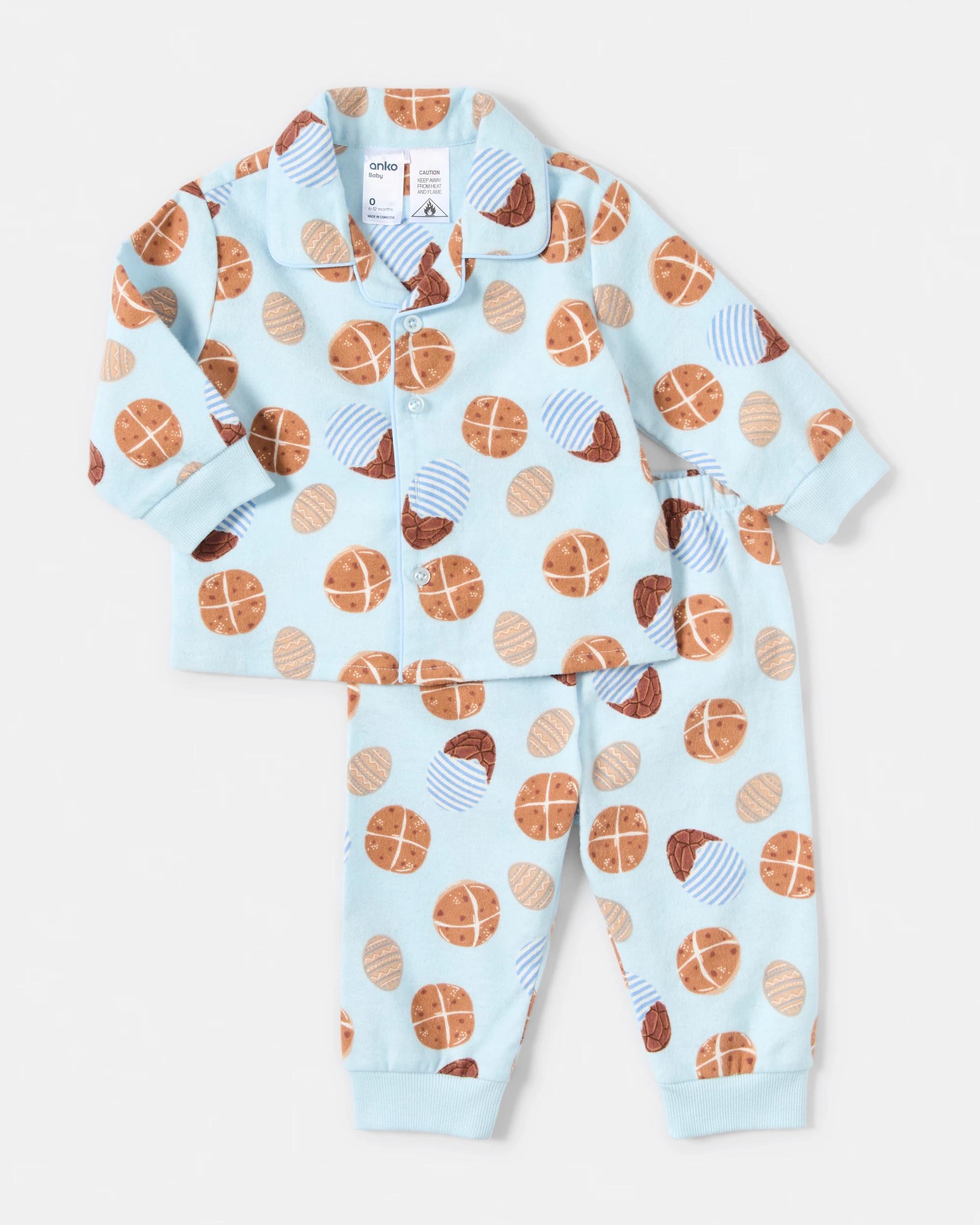 1 Australian Cotton Flannelette Pyjama Set Blu Sweets, 1 of 5