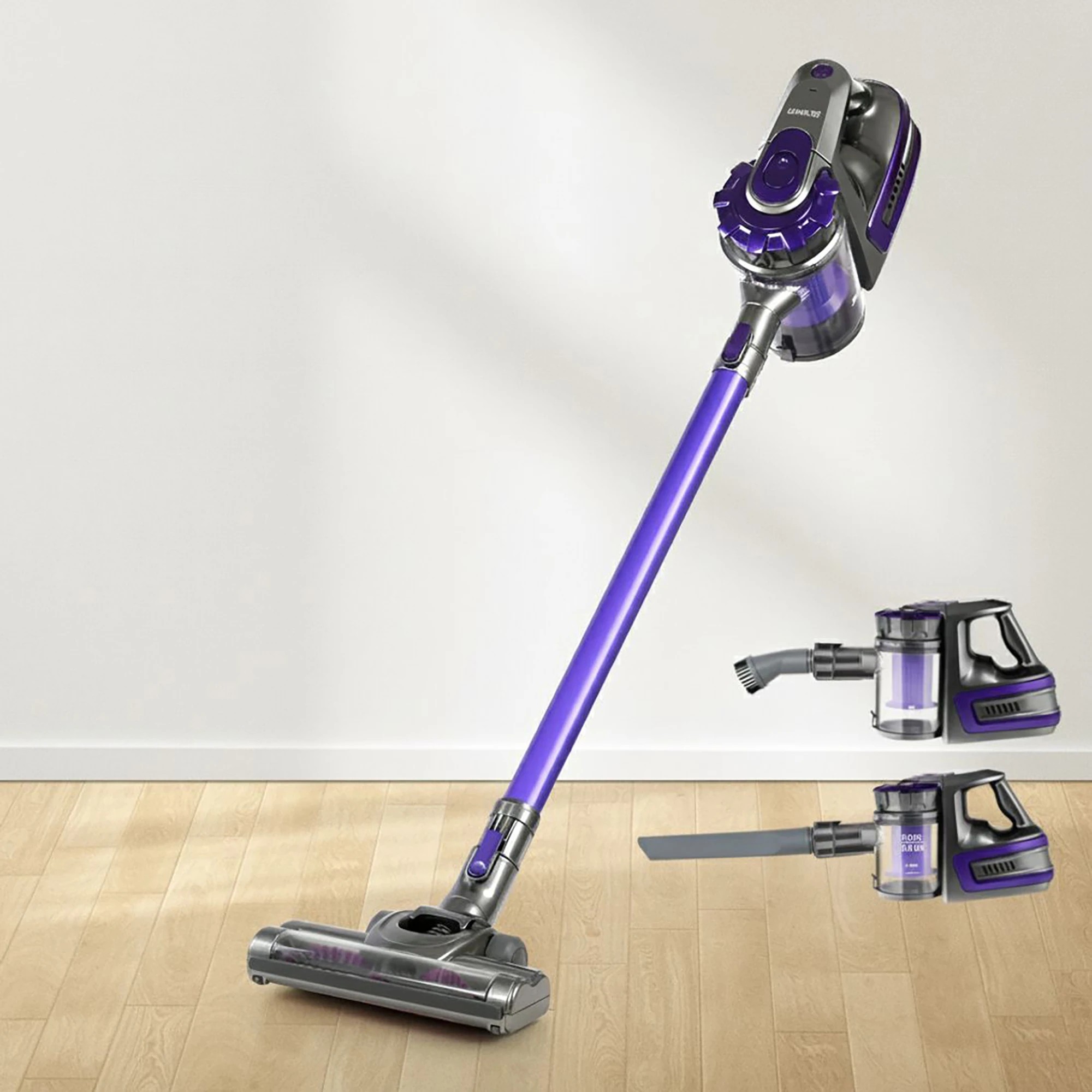 8 Devanti 150W Cordless Stick Vacuum Cleaner 2-in-1 Handheld HEPA Filter Bagless Lightweight - Purple, 8 of 10