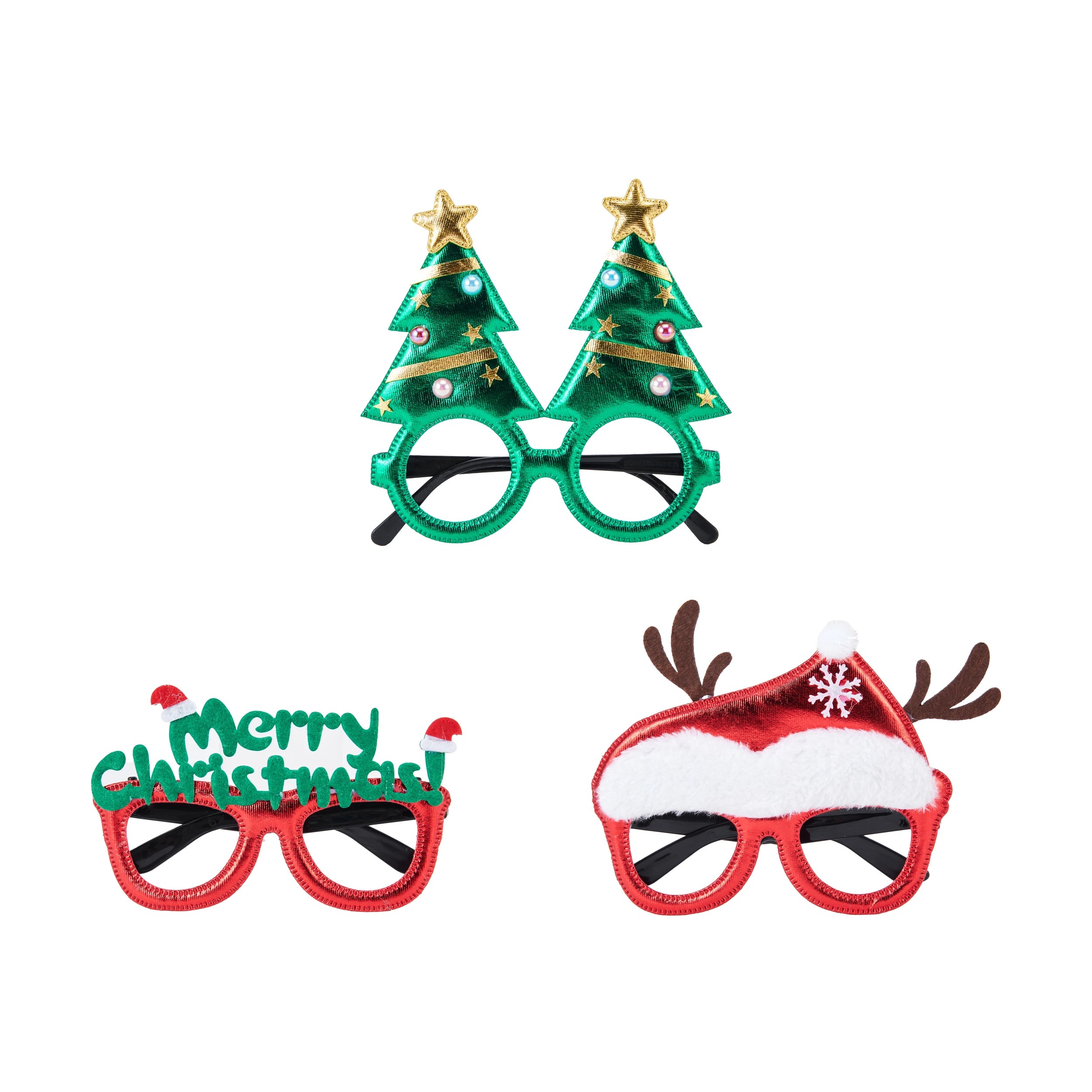 5 Christmas Novelty Glasses - Assorted, 5 of 6