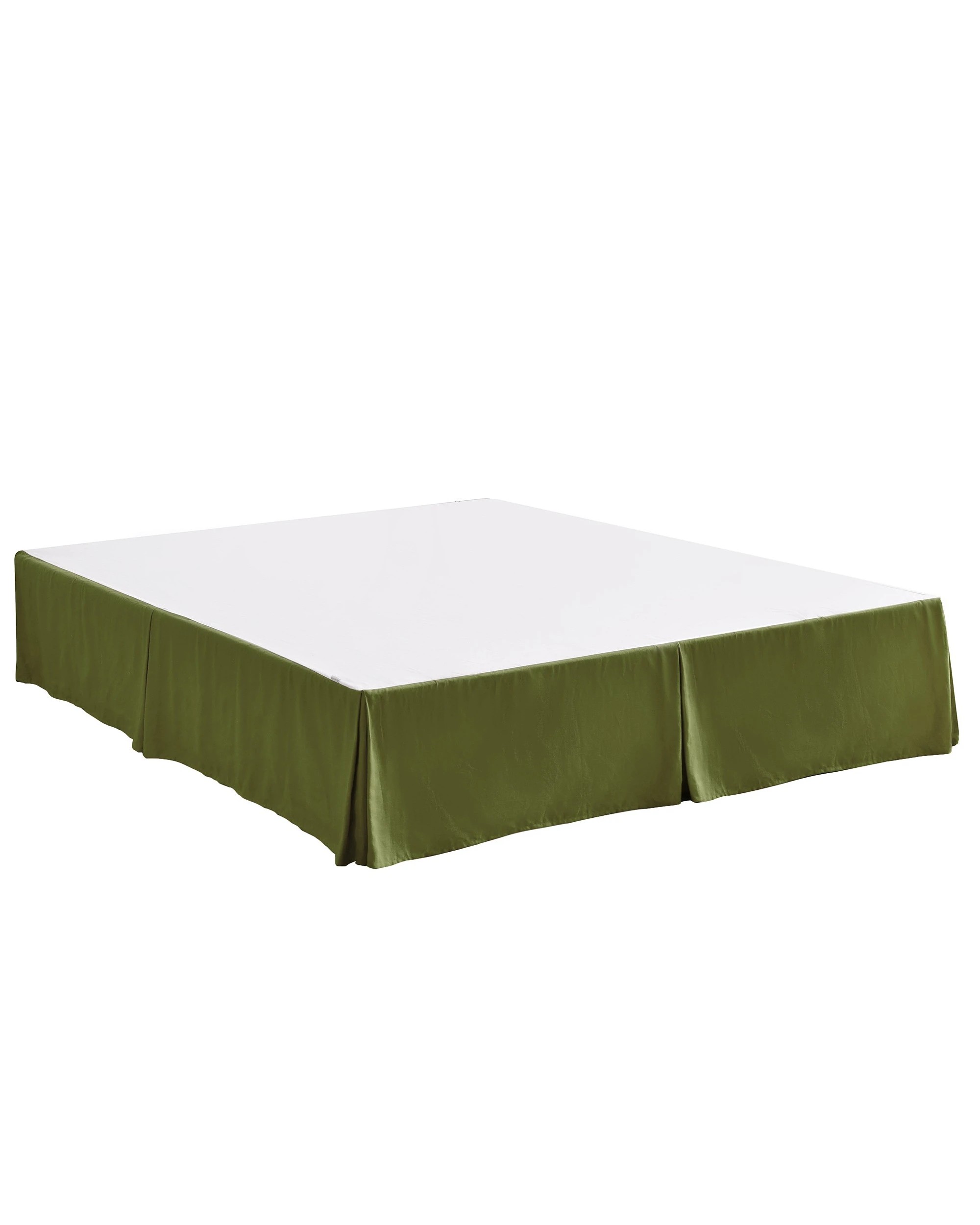 6 Dreamaker Linen Cotton Valance - Queen Bed - Olive, 6 of 7