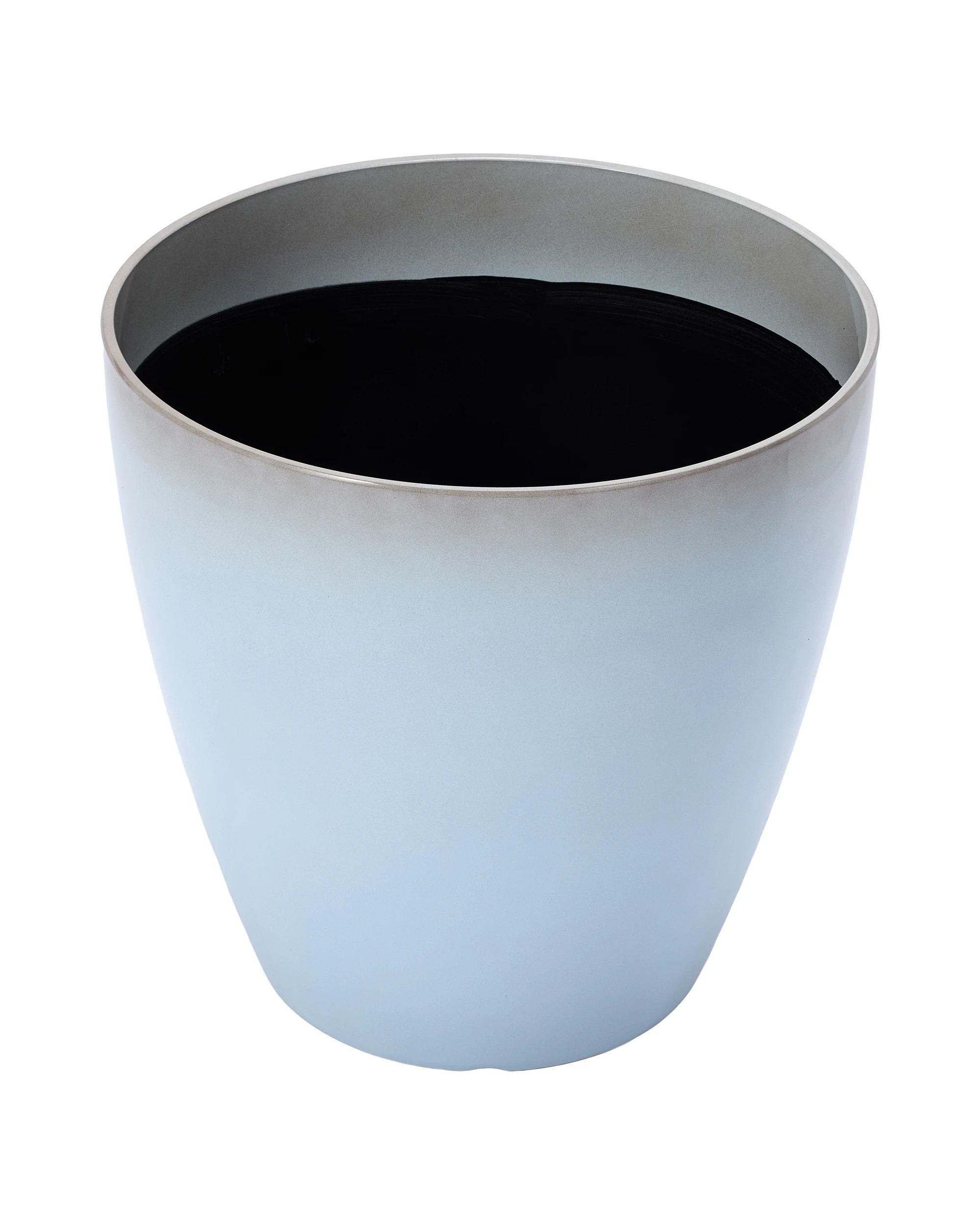 1 42cm Soft Blue Glazed Look Plastic Pot, 1 of 3