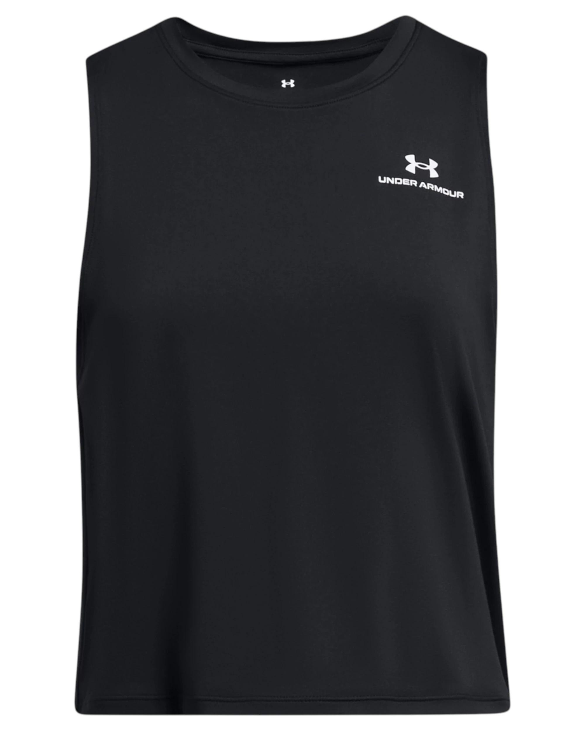 1 Under Armour Womens Vanish Energy Crop Tank Black Singlet BLACK, 1 of 4