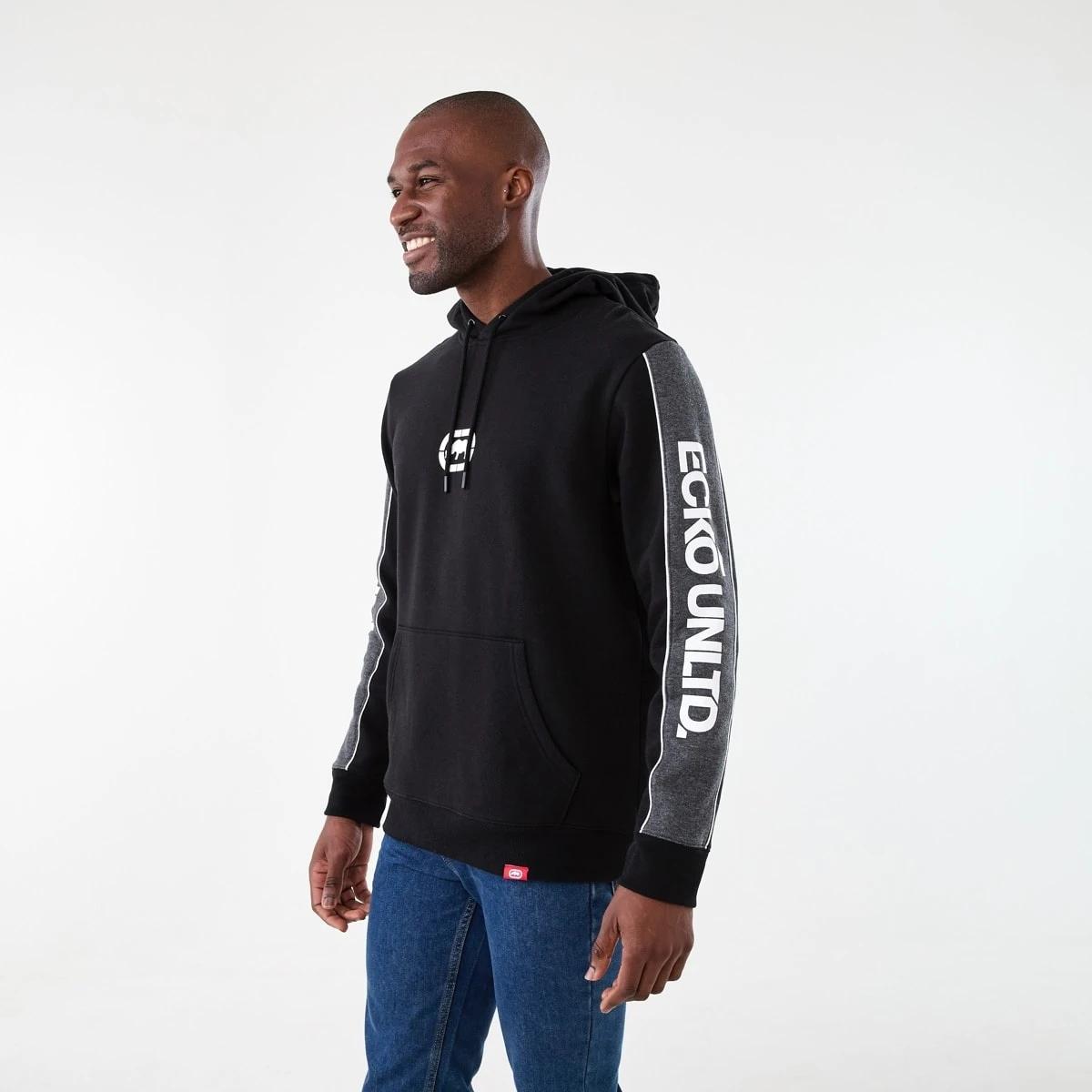 2 Ecko License Panelled Hoodie Black, 2 of 8