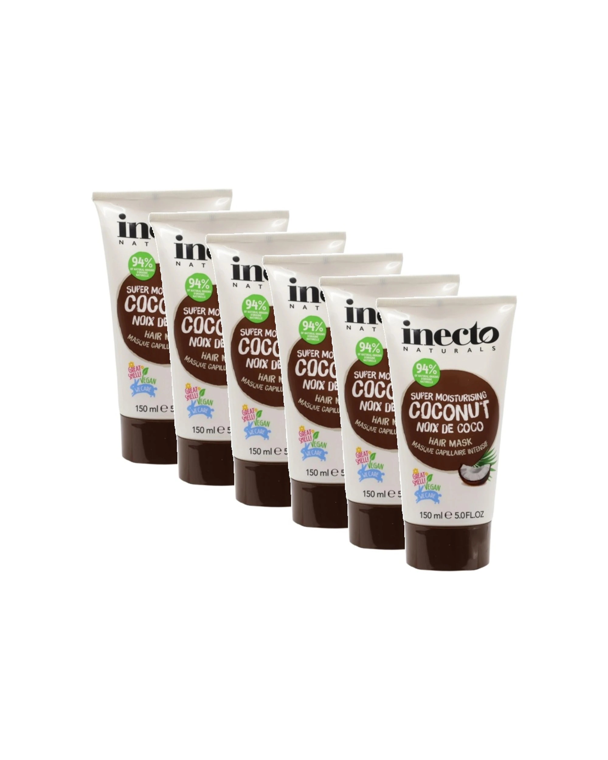 1 Inecto 6PK Naturals Moisturising Vegan Coconut Oil Hair Mask For Dry 150mL - Multi, 1 of 3
