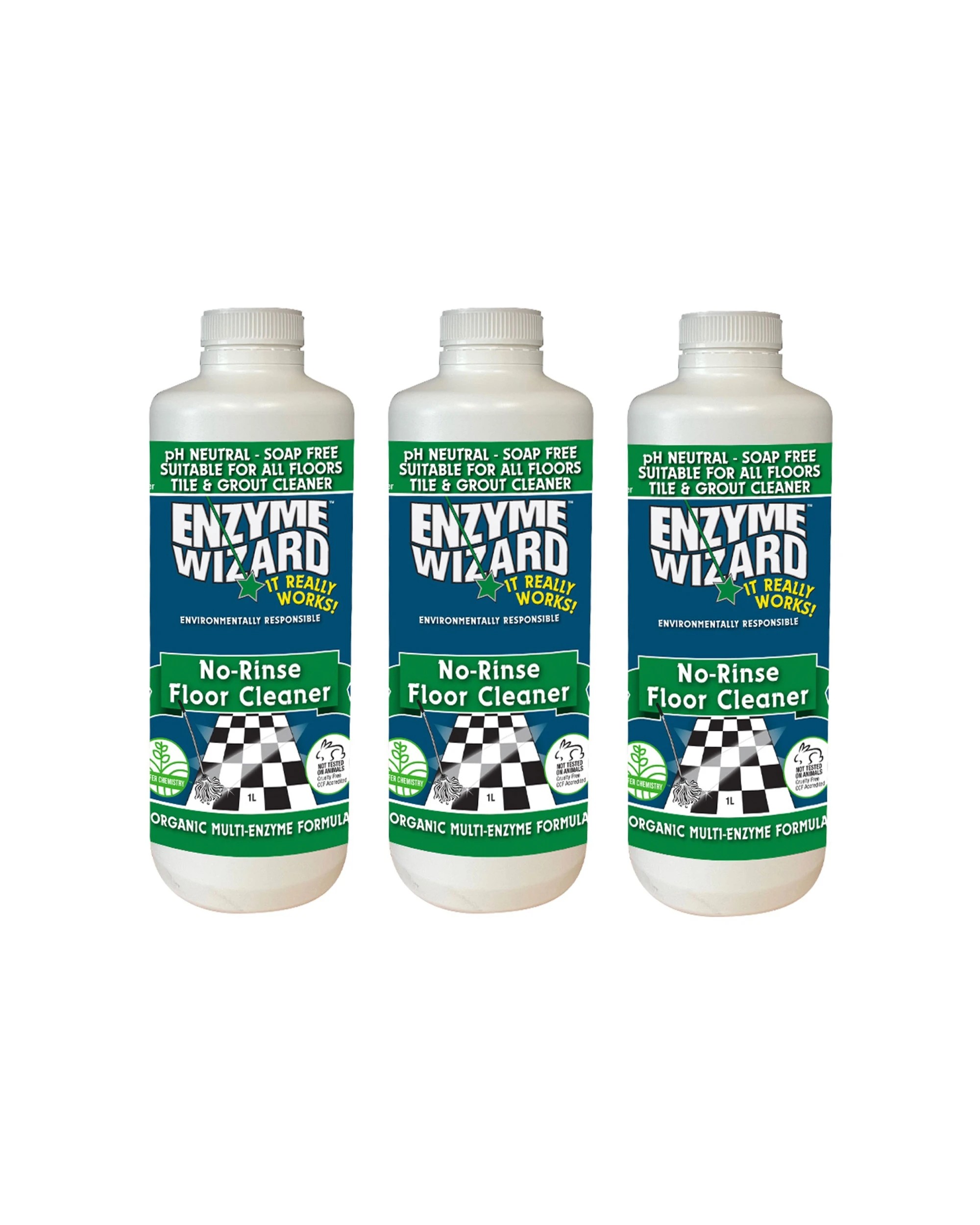 1 Enzyme Wizard No Rinse Floor Tile Surface Cleaner 1L 3PK - White, 1 of 1