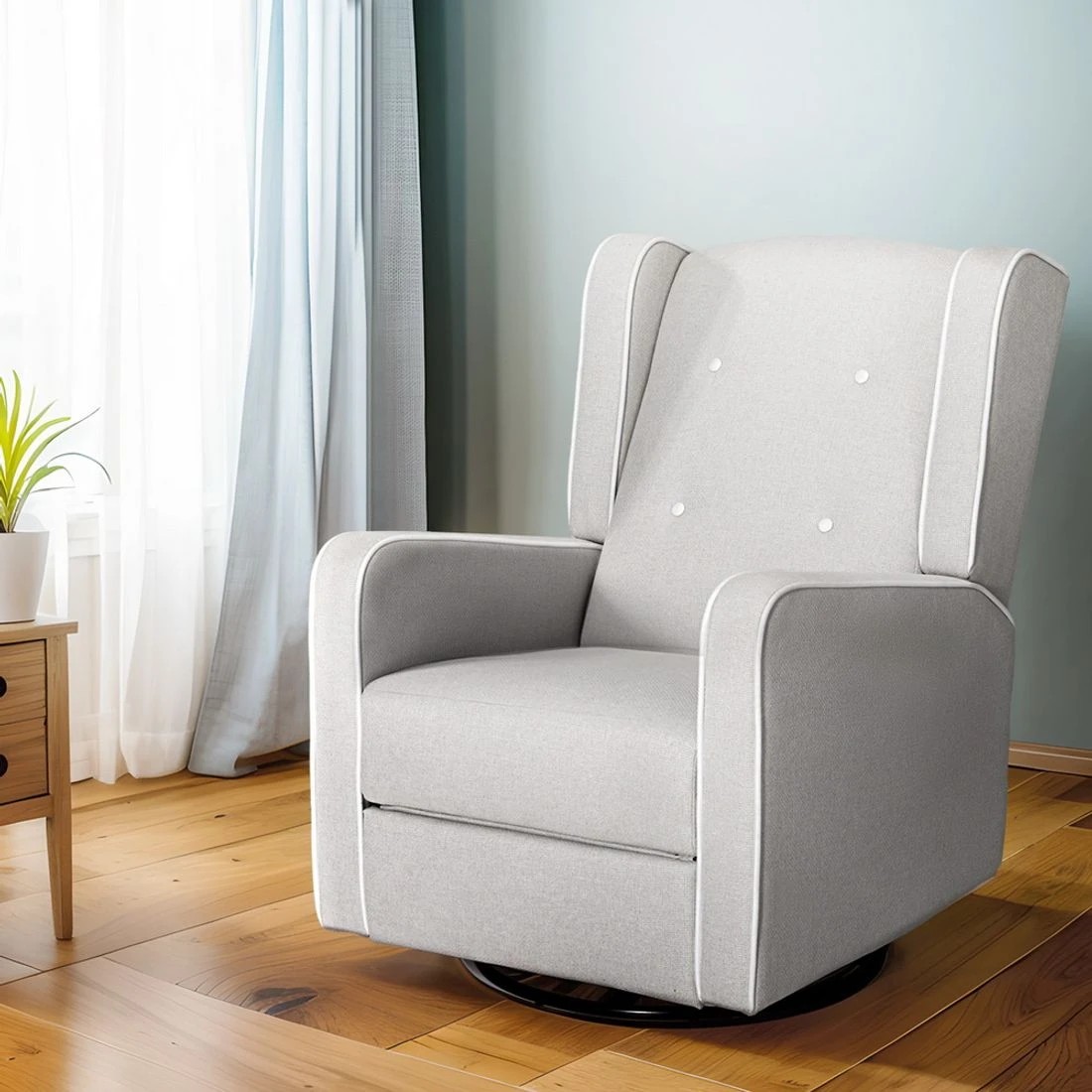 3 Artiss Recliner Armchair 360° Swive - Grey, 3 of 6