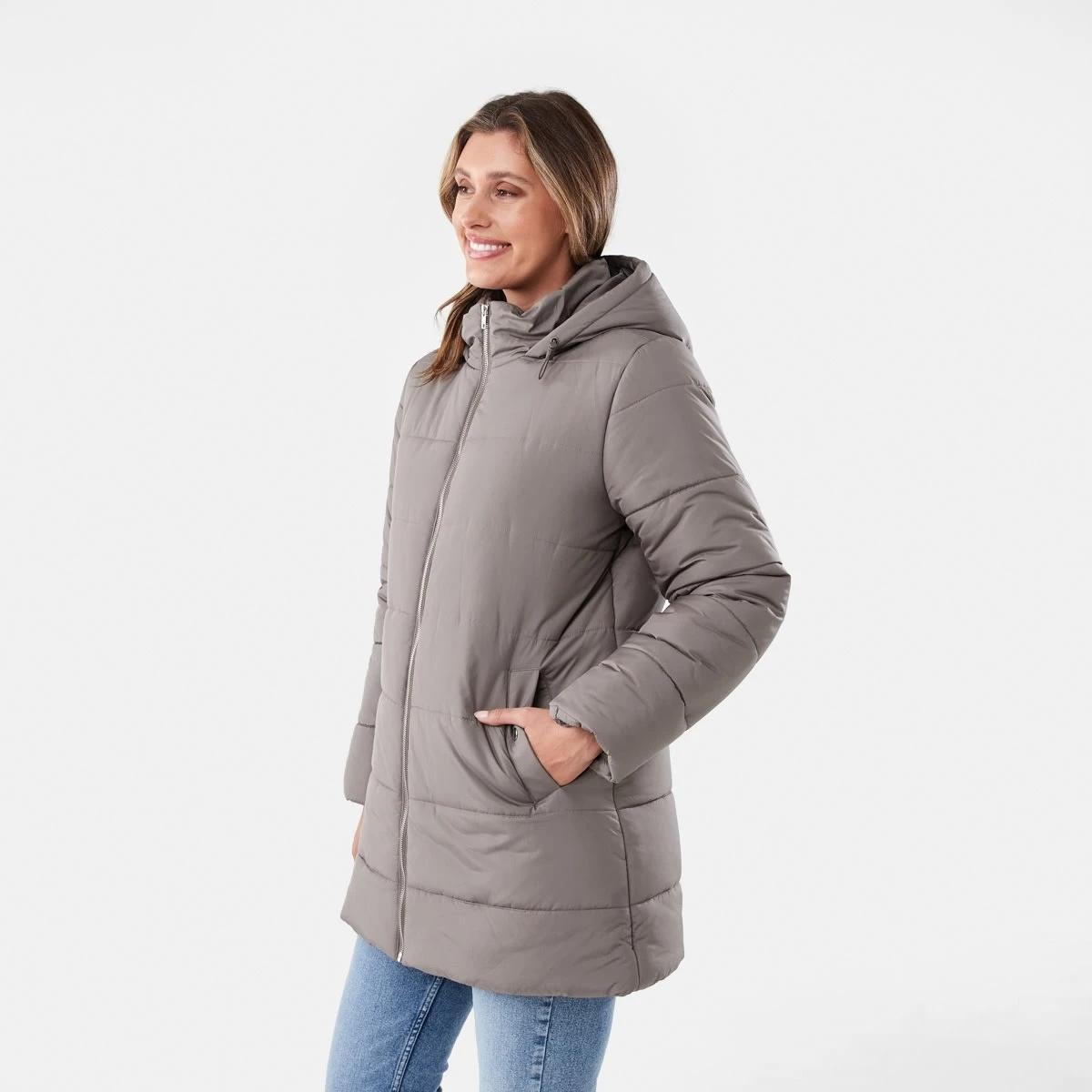 3 Mid Length Puffer Jacket Taupe Brn, 3 of 7