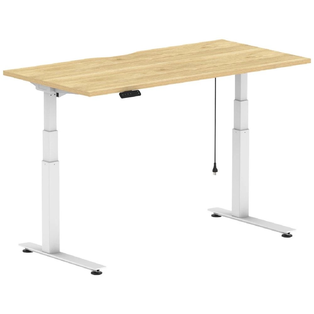 1 Stilford S2 Electric Sit Stand Desk 1500mm White/Oak, 1 of 7