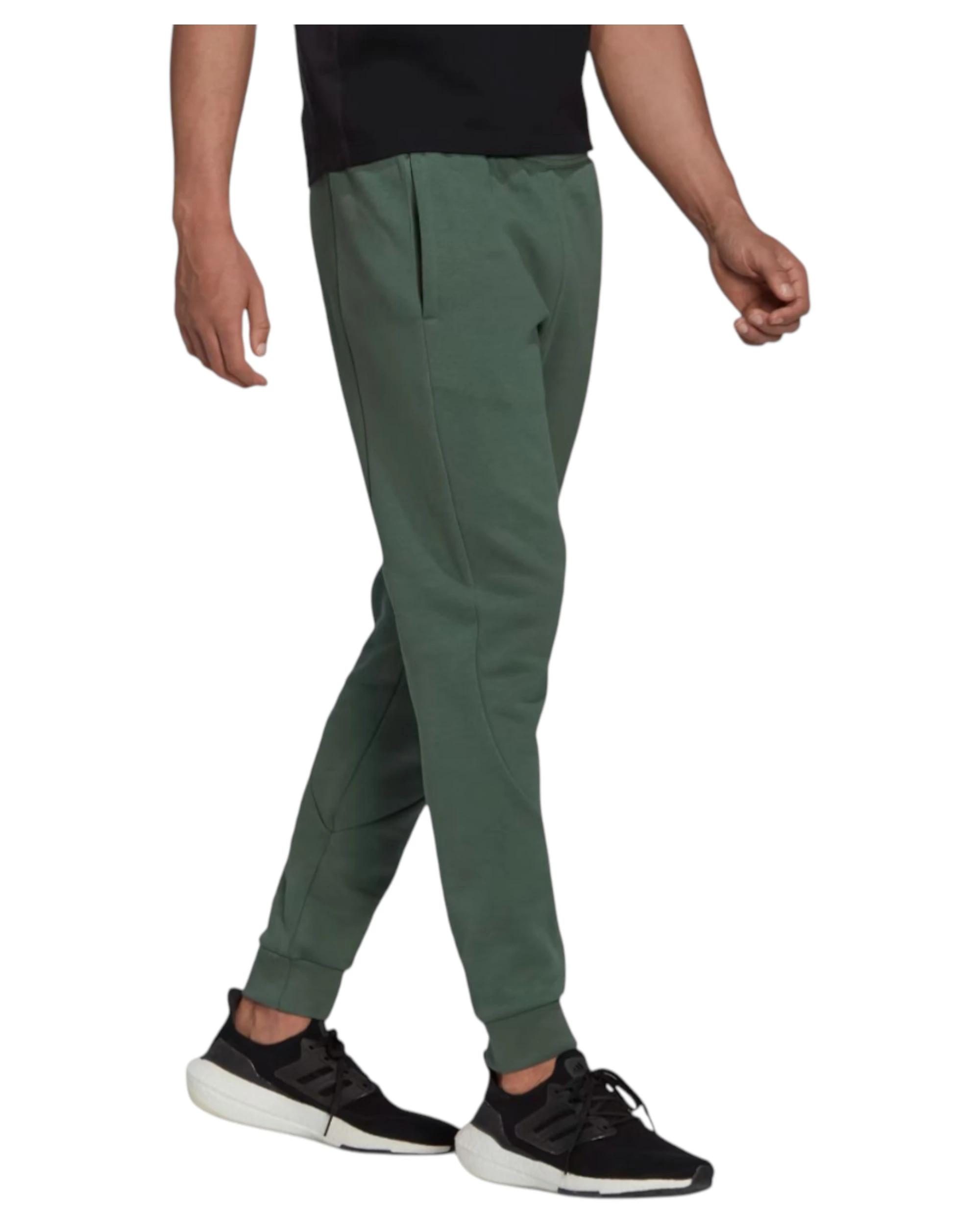 4 Adidas Mens Stadium Fleece Badge of Sport Green Cuffed Pants GREEN, 4 of 8