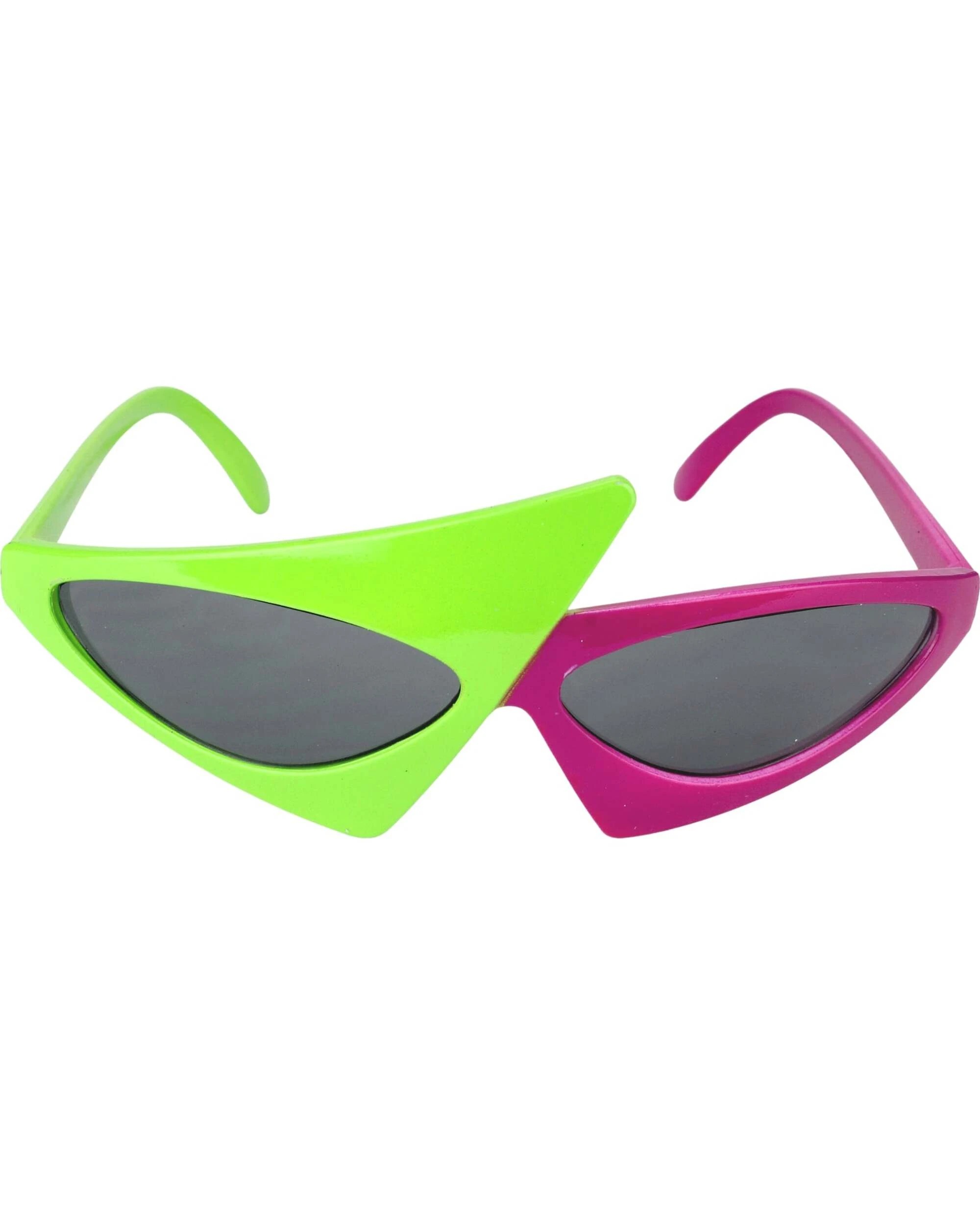 1 JD Party 80's Asymmetric Two Tone Party Glasses - One Size - Multi, 1 of 2