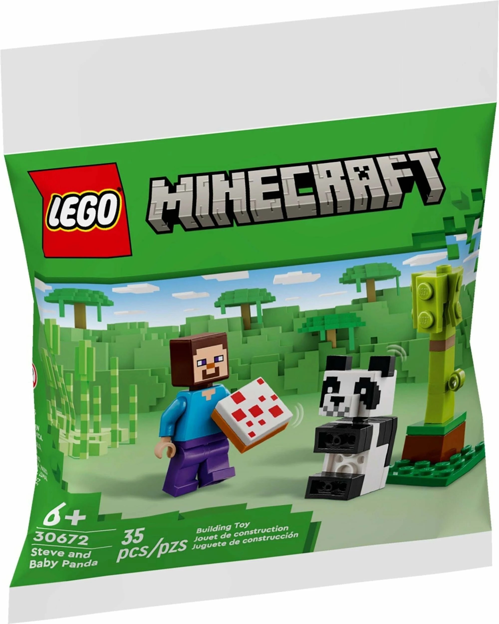1 LEGO Minecraft Steve and Baby Panda 30672 Polybag, 1 of 2