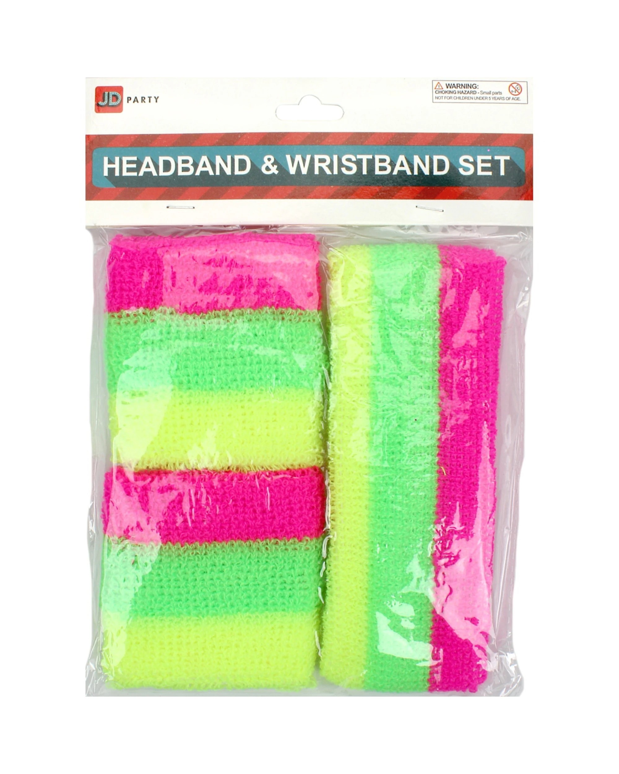 1 Partyrama Fluro Striped Sweatband Set, 1 of 1