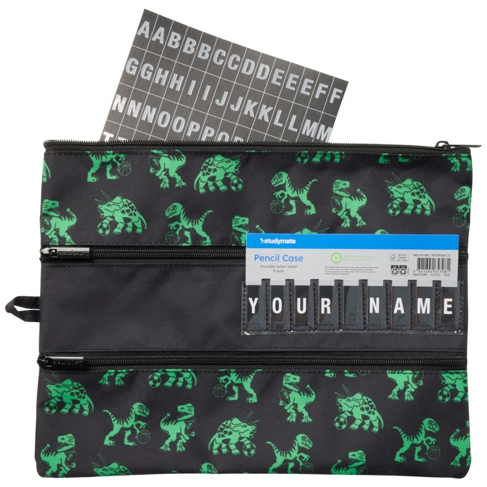 3 Studymate Large Name 3 Zip Pencil Case Dinosaurs, 3 of 5