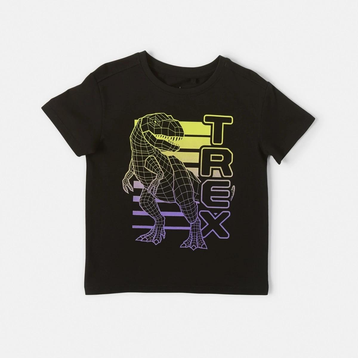 7 Chest Print T-shirt Black Dino, 7 of 8