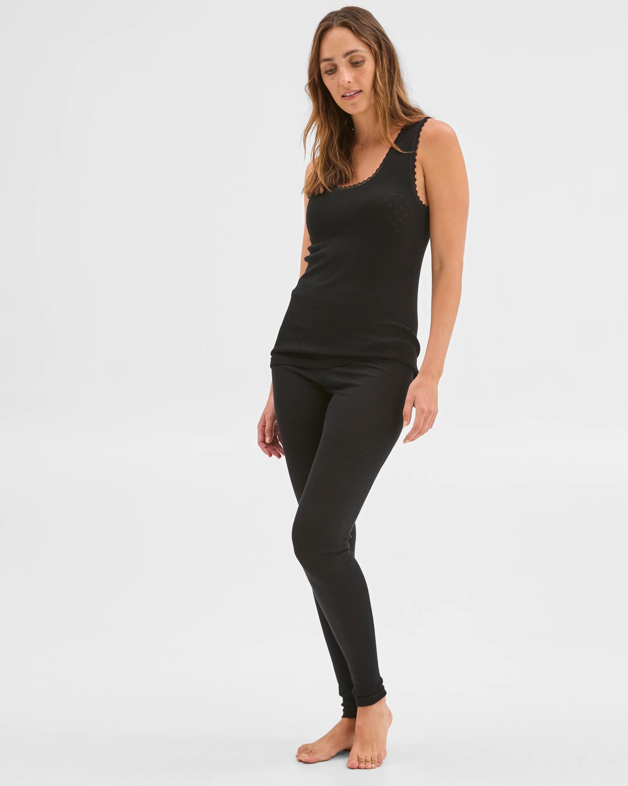 3 Target Woman Pointelle Knit Thermal Vest BLACK, 3 of 6