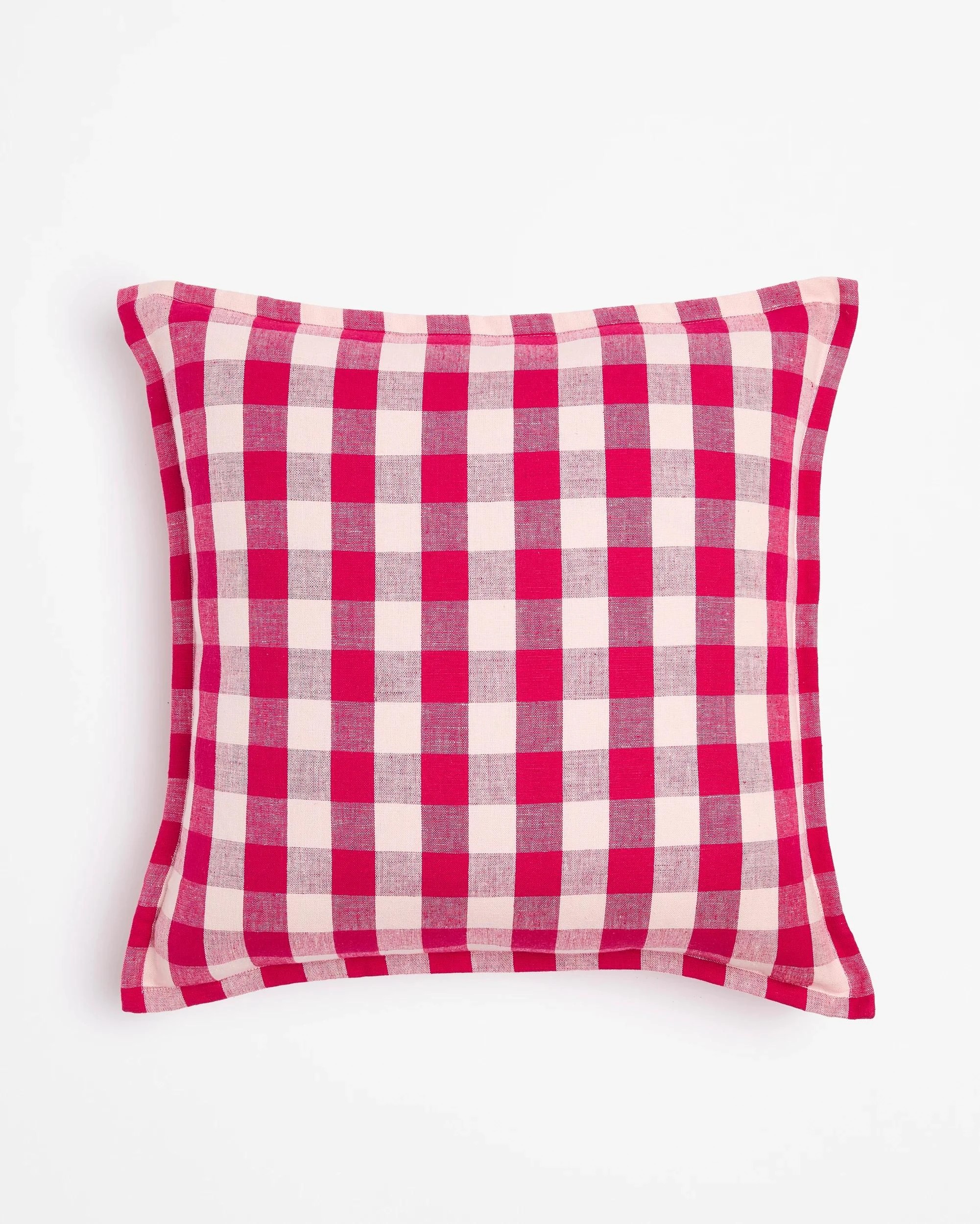 1 Target Sutton Linen Cotton YD Gingham Cushion - Pink, 1 of 4