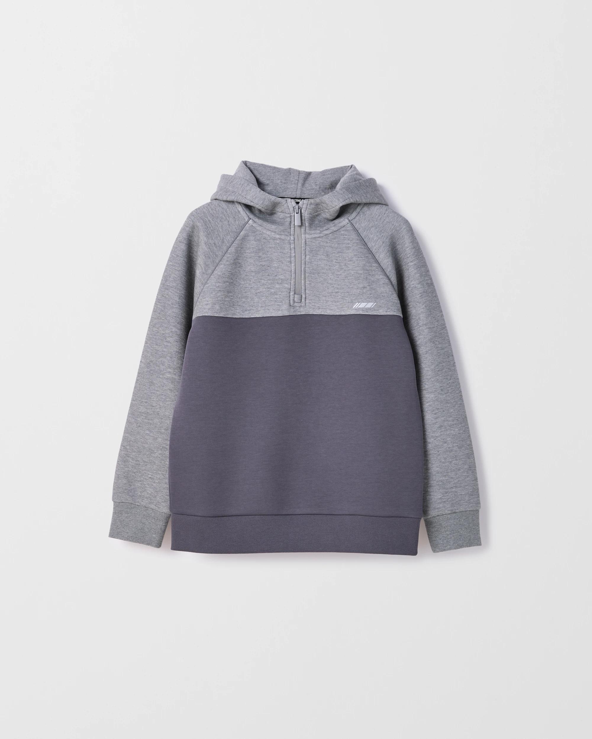 1 Target Kids Active Australian Cotton Blend Popover Hooded Jumper DARK GREY MARLE, 1 of 1